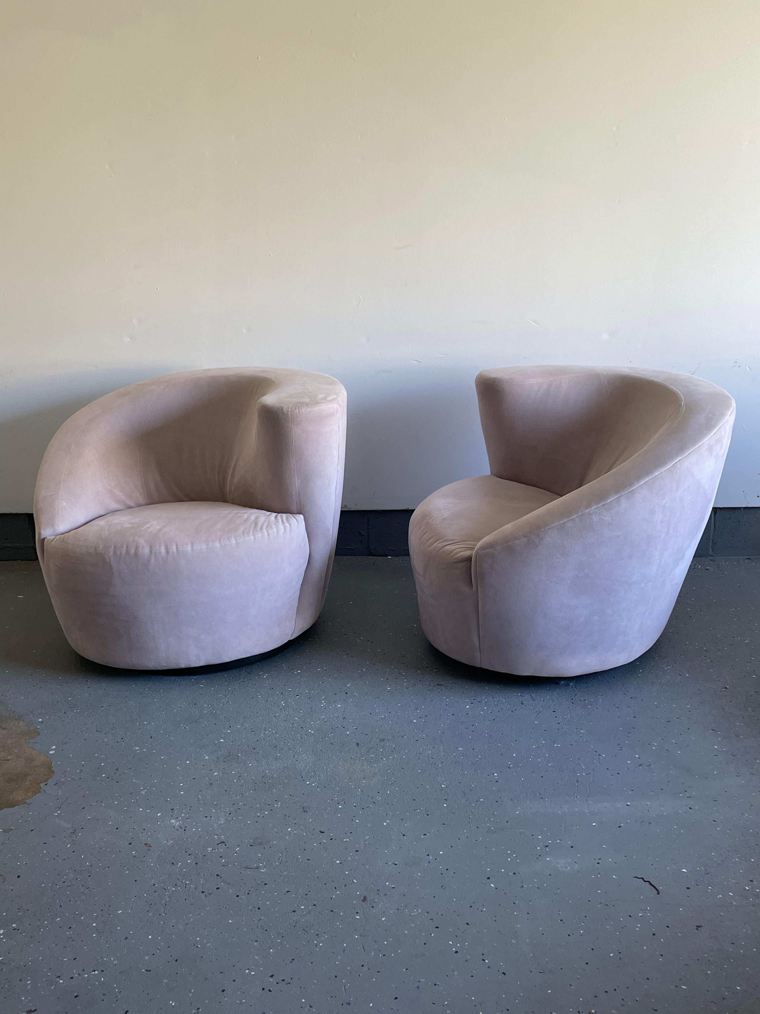 American Corkscrew or Nautilus Swivel Chairs by Directional For Sale