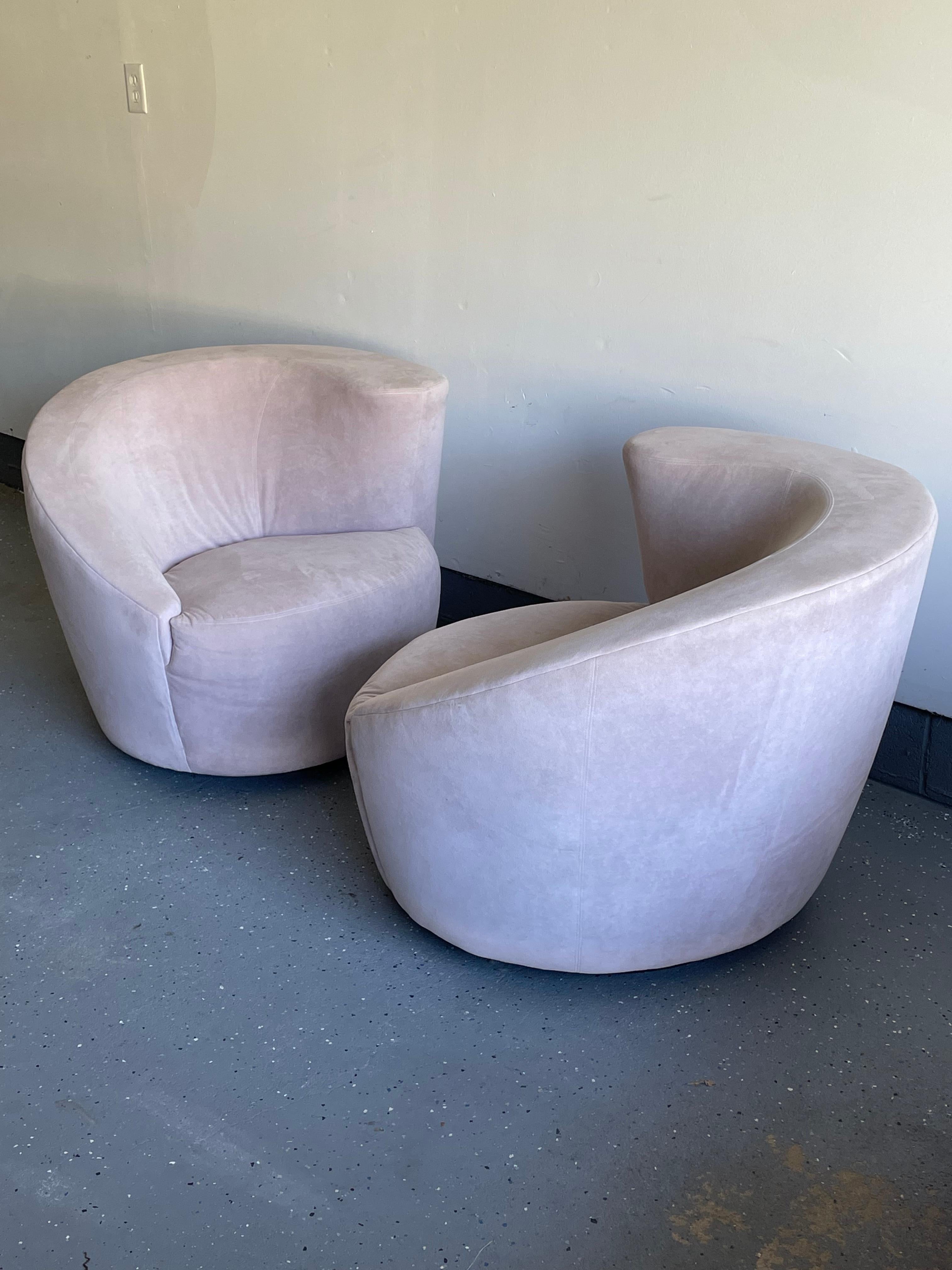 Late 20th Century Corkscrew or Nautilus Swivel Chairs by Directional For Sale