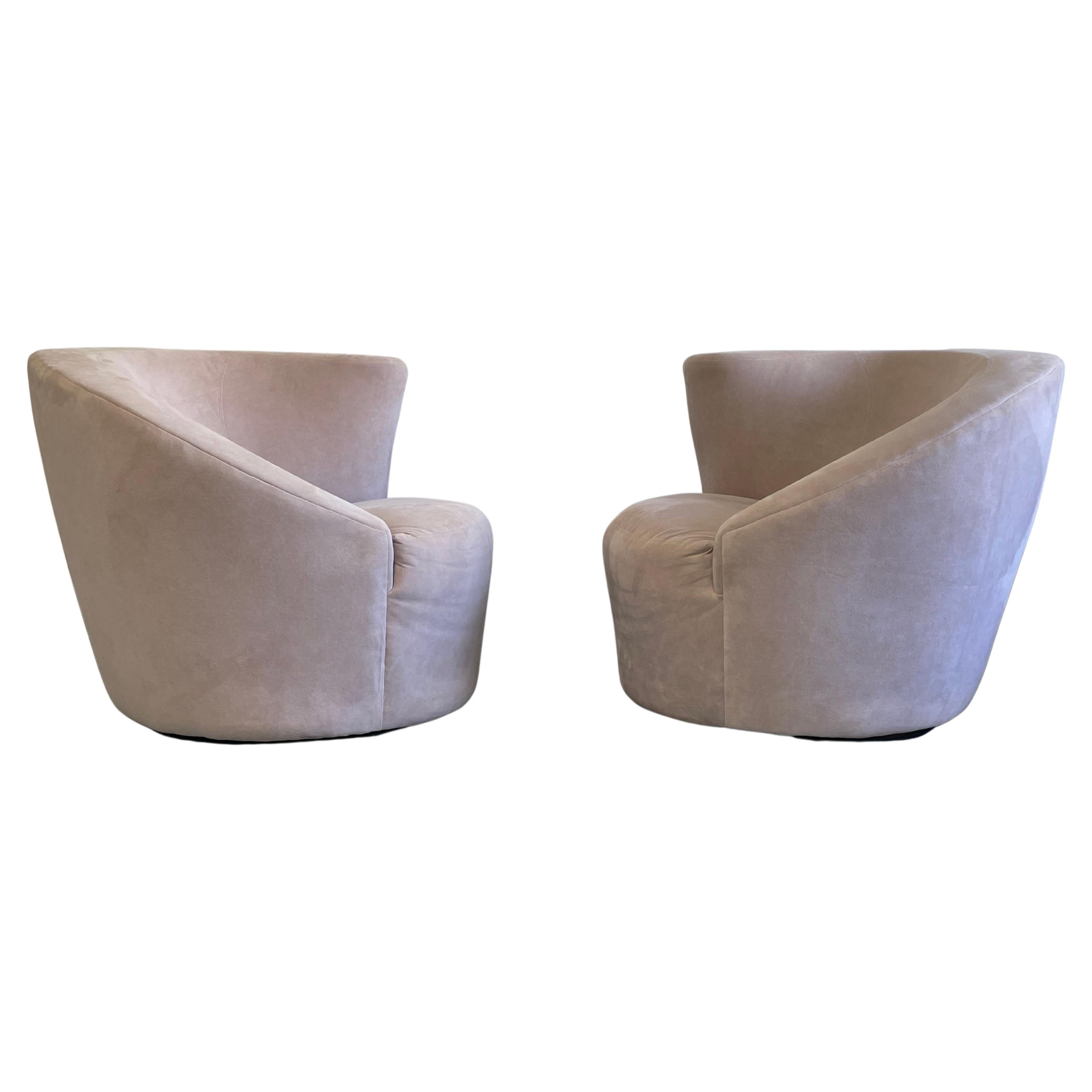 Corkscrew or Nautilus Swivel Chairs by Directional For Sale