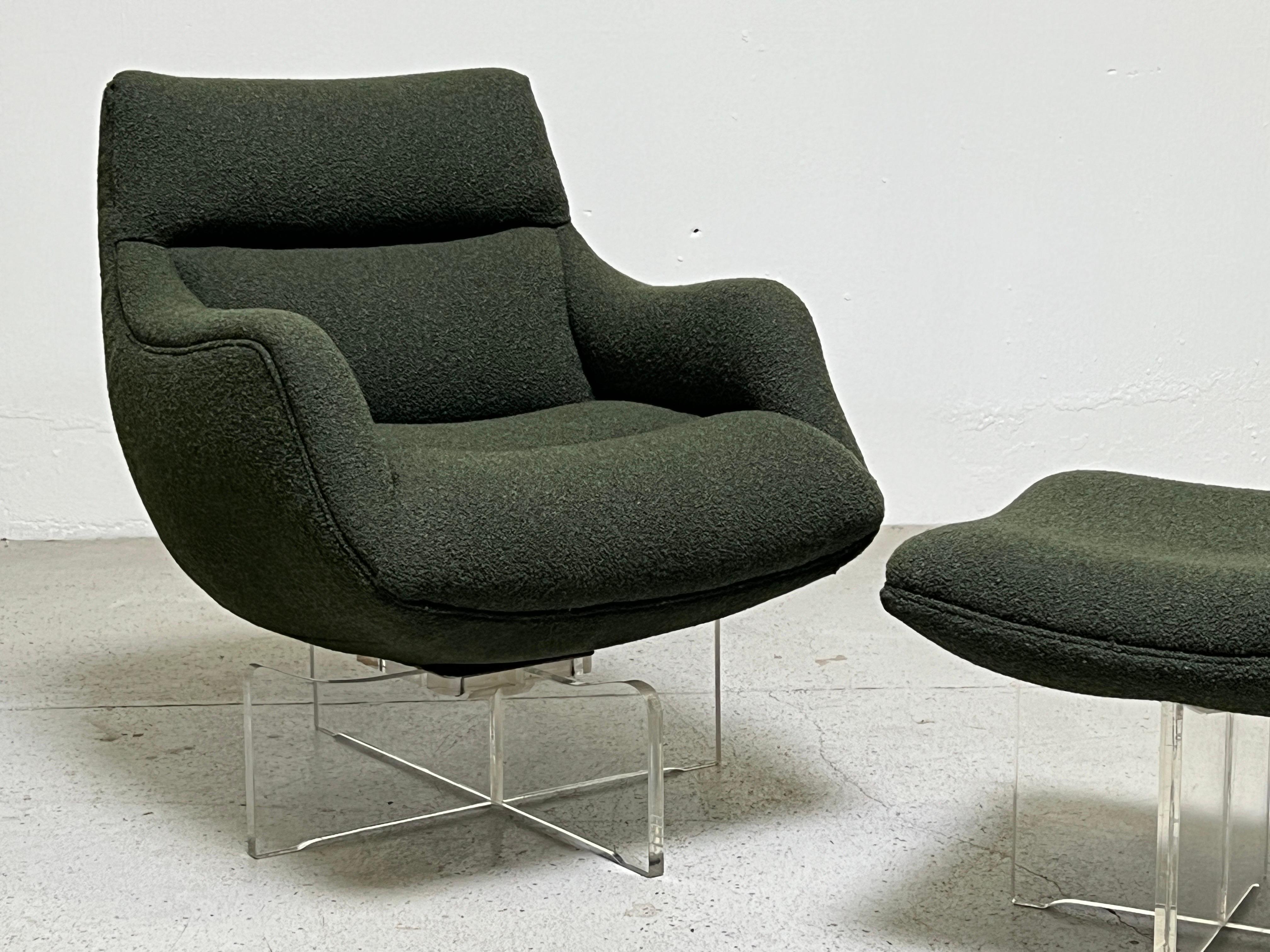 Vladimir Kagan Cosmos Swiveling Lounge Chair and Ottoman For Sale 5