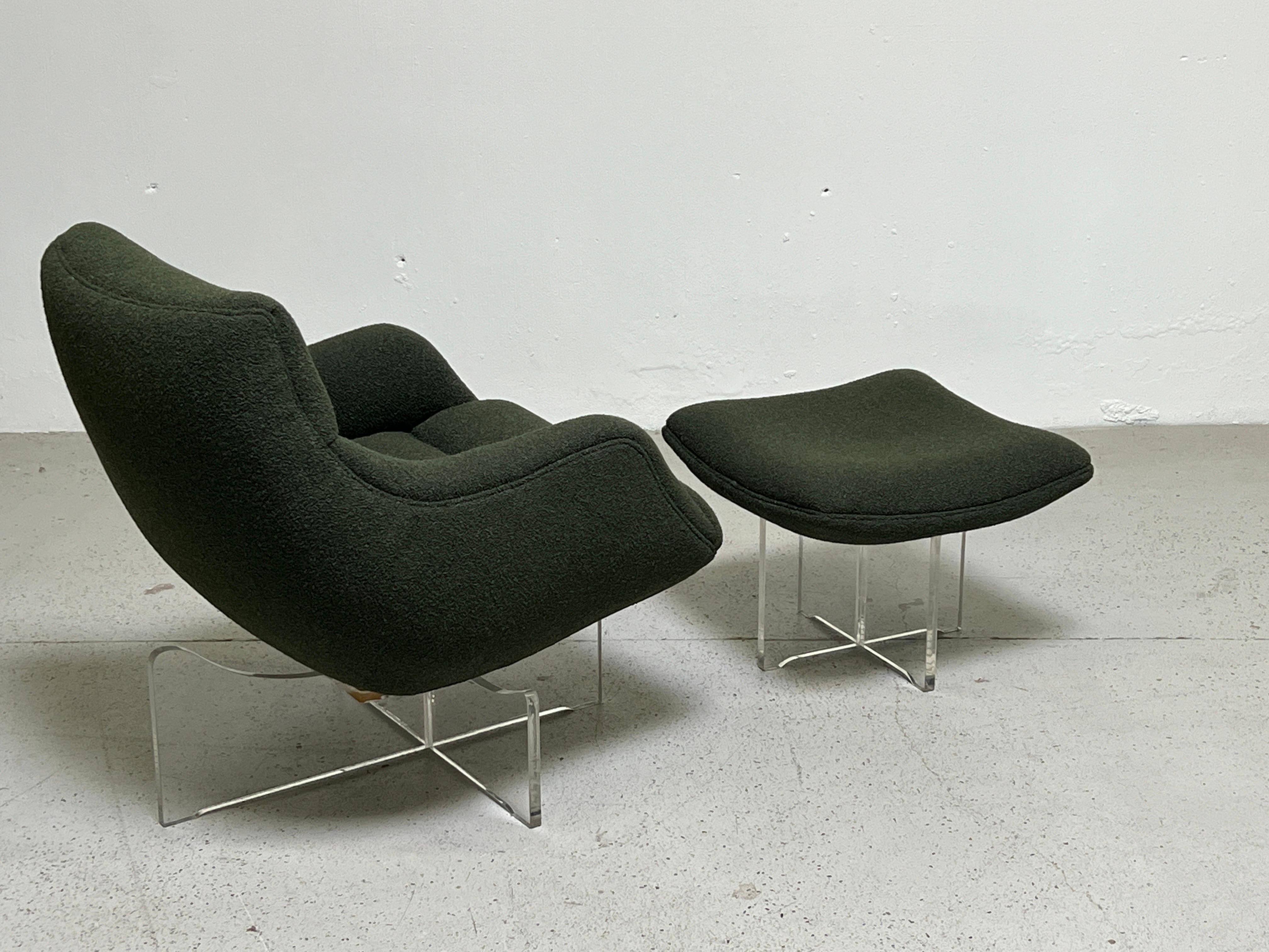 Vladimir Kagan Cosmos Swiveling Lounge Chair and Ottoman For Sale 6