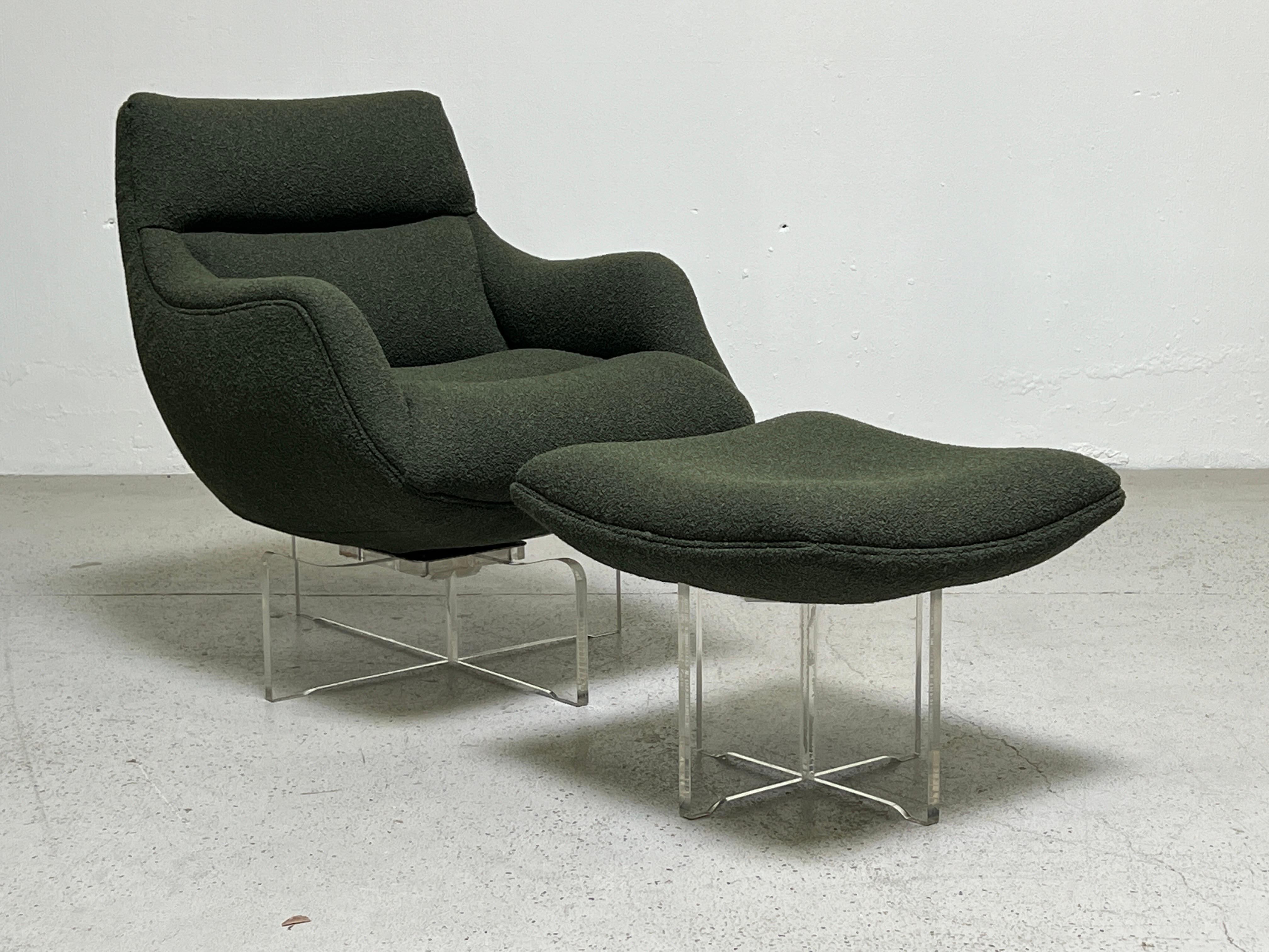Vladimir Kagan Cosmos Swiveling Lounge Chair and Ottoman For Sale 7