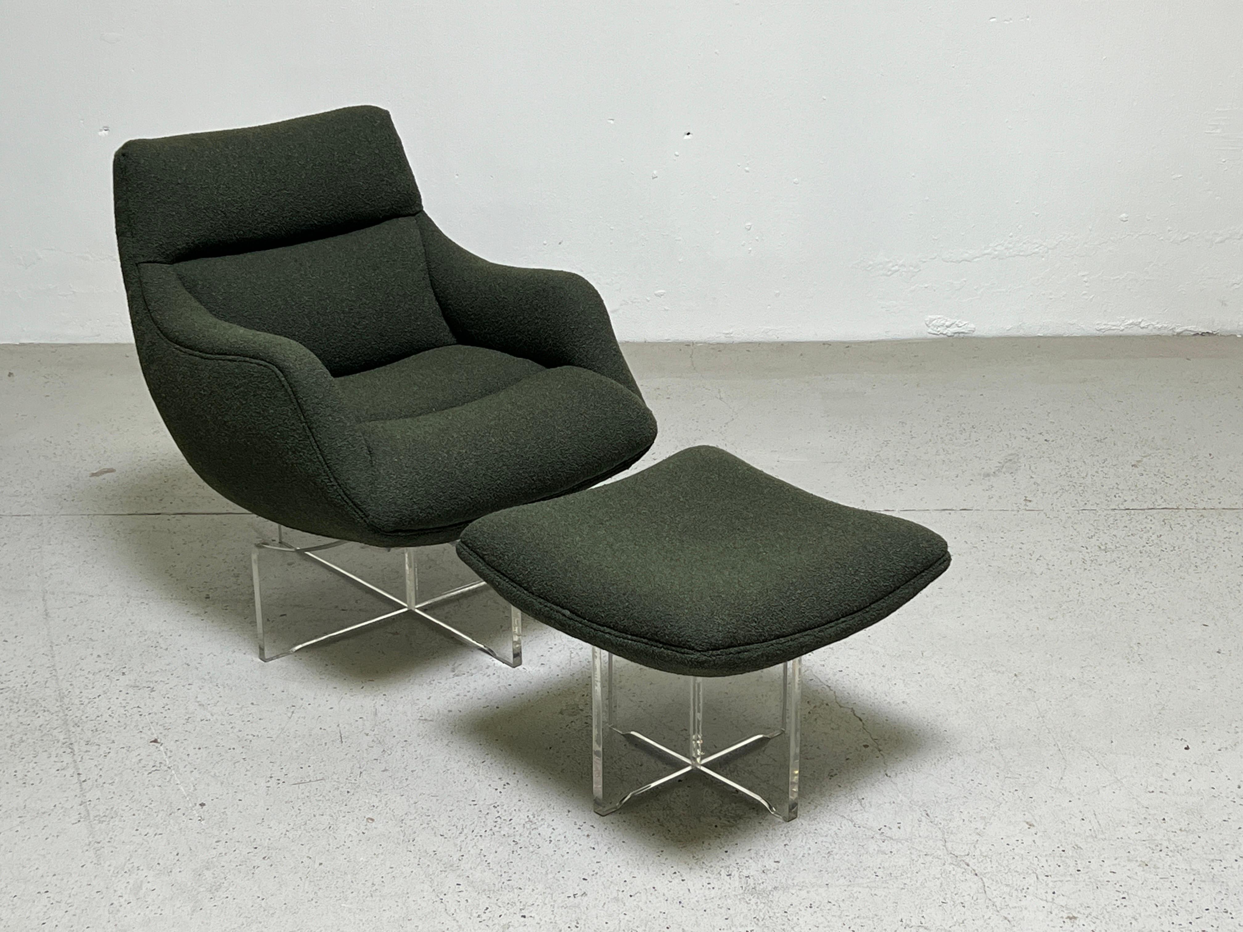 Vladimir Kagan Cosmos Swiveling Lounge Chair and Ottoman For Sale 8