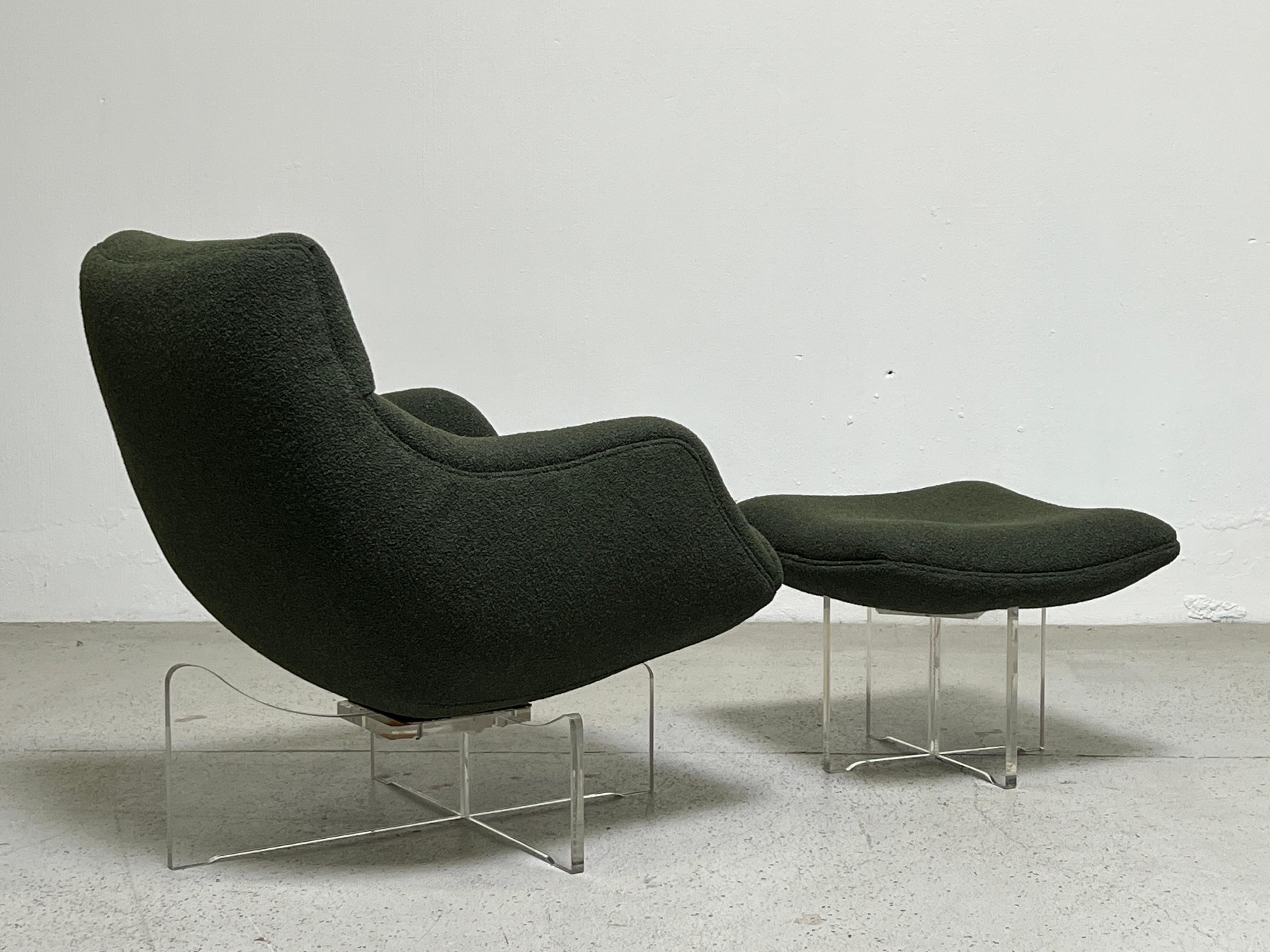 Vladimir Kagan Cosmos Swiveling Lounge Chair and Ottoman For Sale 10