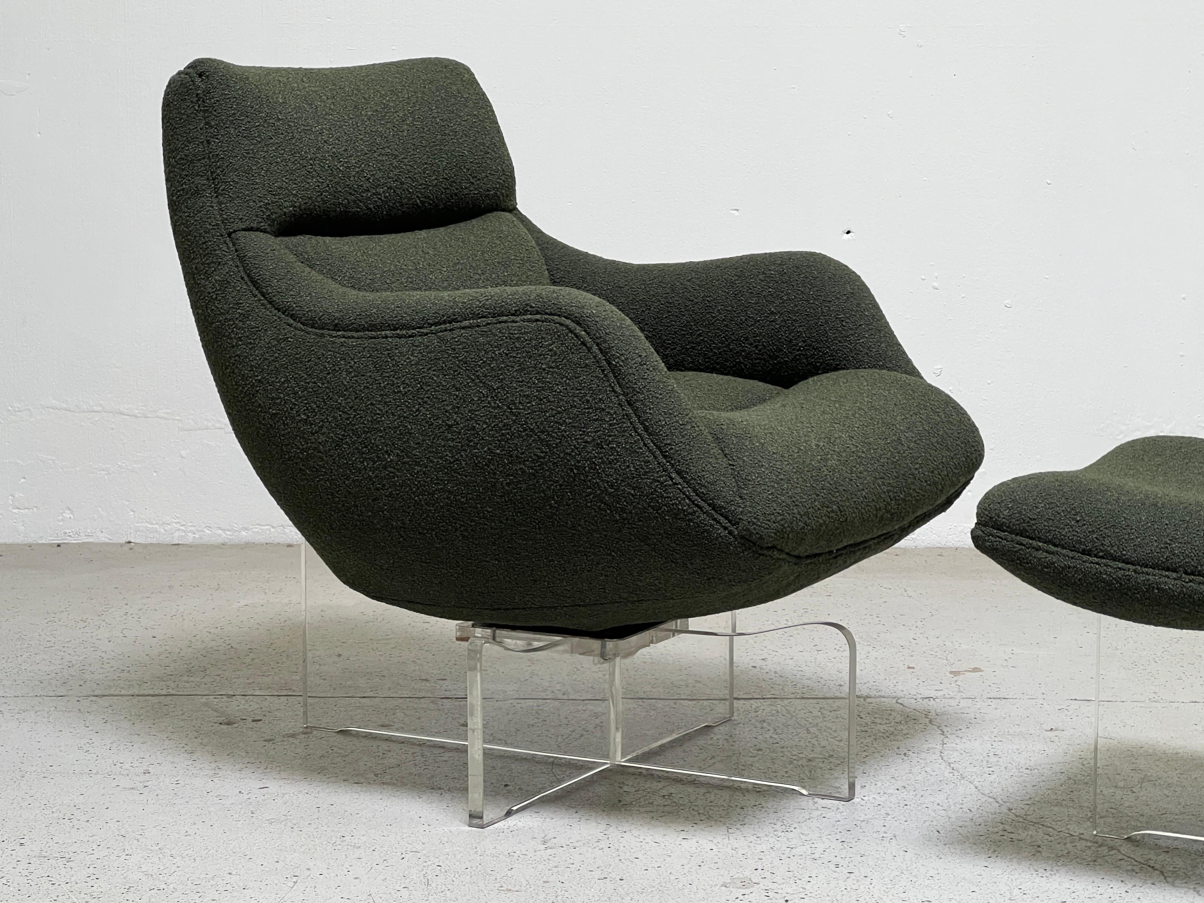 Chaise longue pivotante et pouf Cosmos de Vladimir Kagan en vente 1