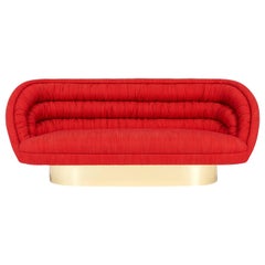 Vladimir Kagan Crescent Sofas on Brass Bases
