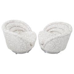 Vladimir Kagan "Crescent" Swivel Lounge Chairs