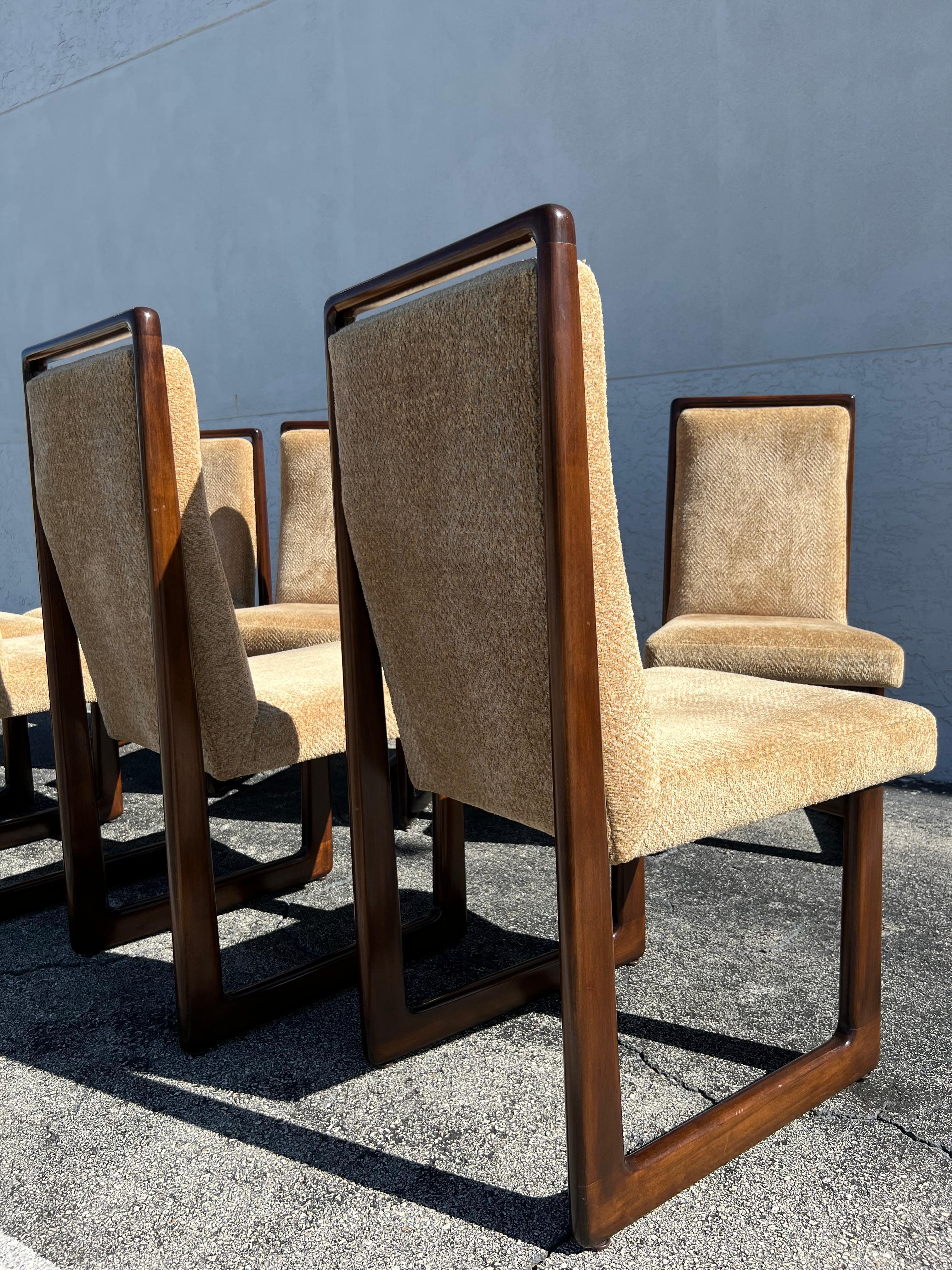 Chenille Vladimir Kagan Cubist Dining Chairs- Set Of 8 For Sale