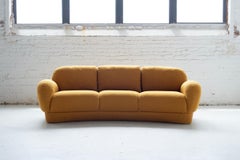1980s Vintage Curved Cloud Sofa by Preview, Upholstered in Ochre Bouclé