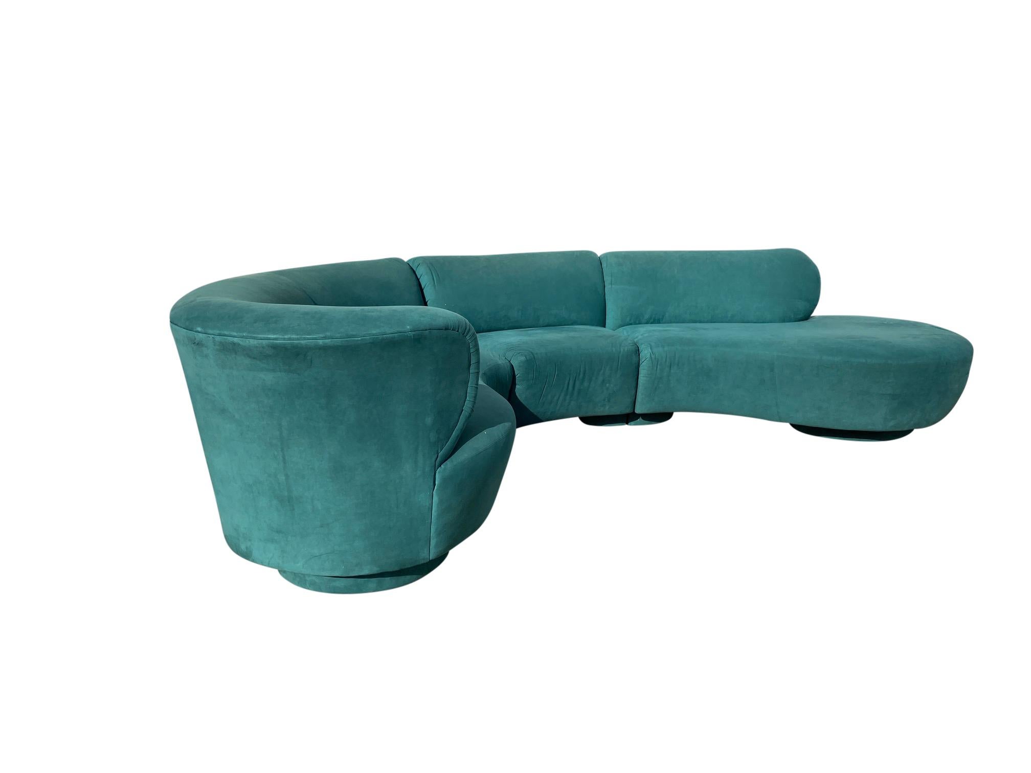 Vladimir Kagan curved cloud Sofa, 3 piece sectional.