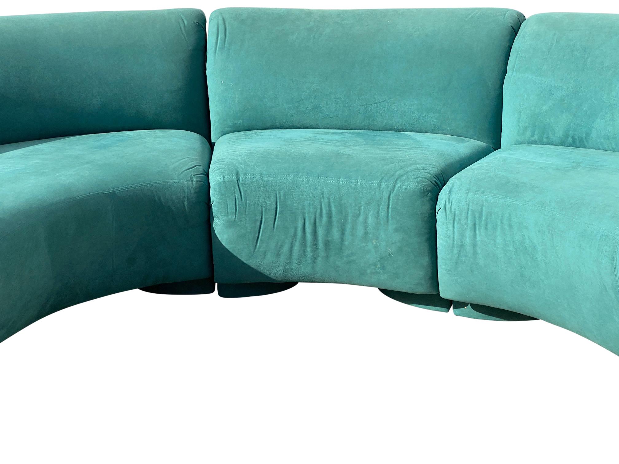 Vladimir Kagan Curved Cloud Sofa Sectional 3 Piece In Good Condition In West Palm Beach, FL