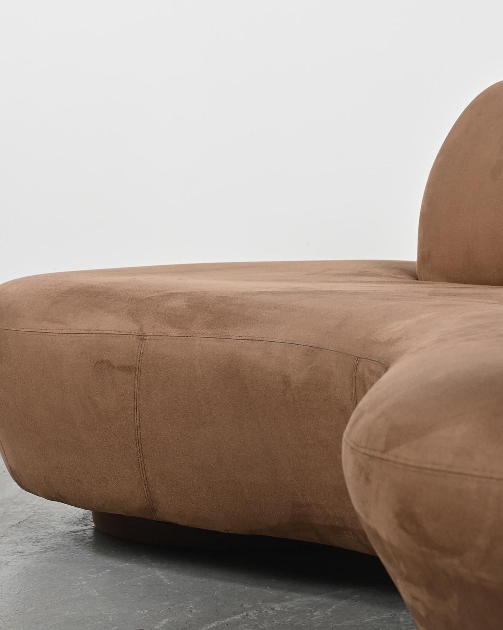 Vladimir Kagan Curved Free Form Styled Sofa in Suede Upholstery, 1990s For Sale 3