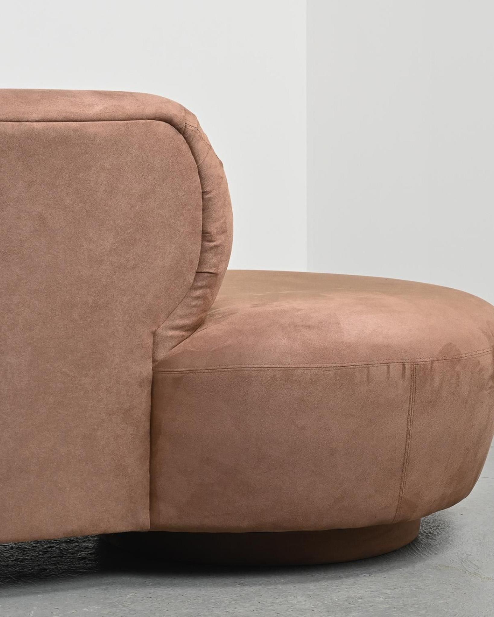 Vladimir Kagan Curved Free Form Styled Sofa in Suede Upholstery, 1990s For Sale 2