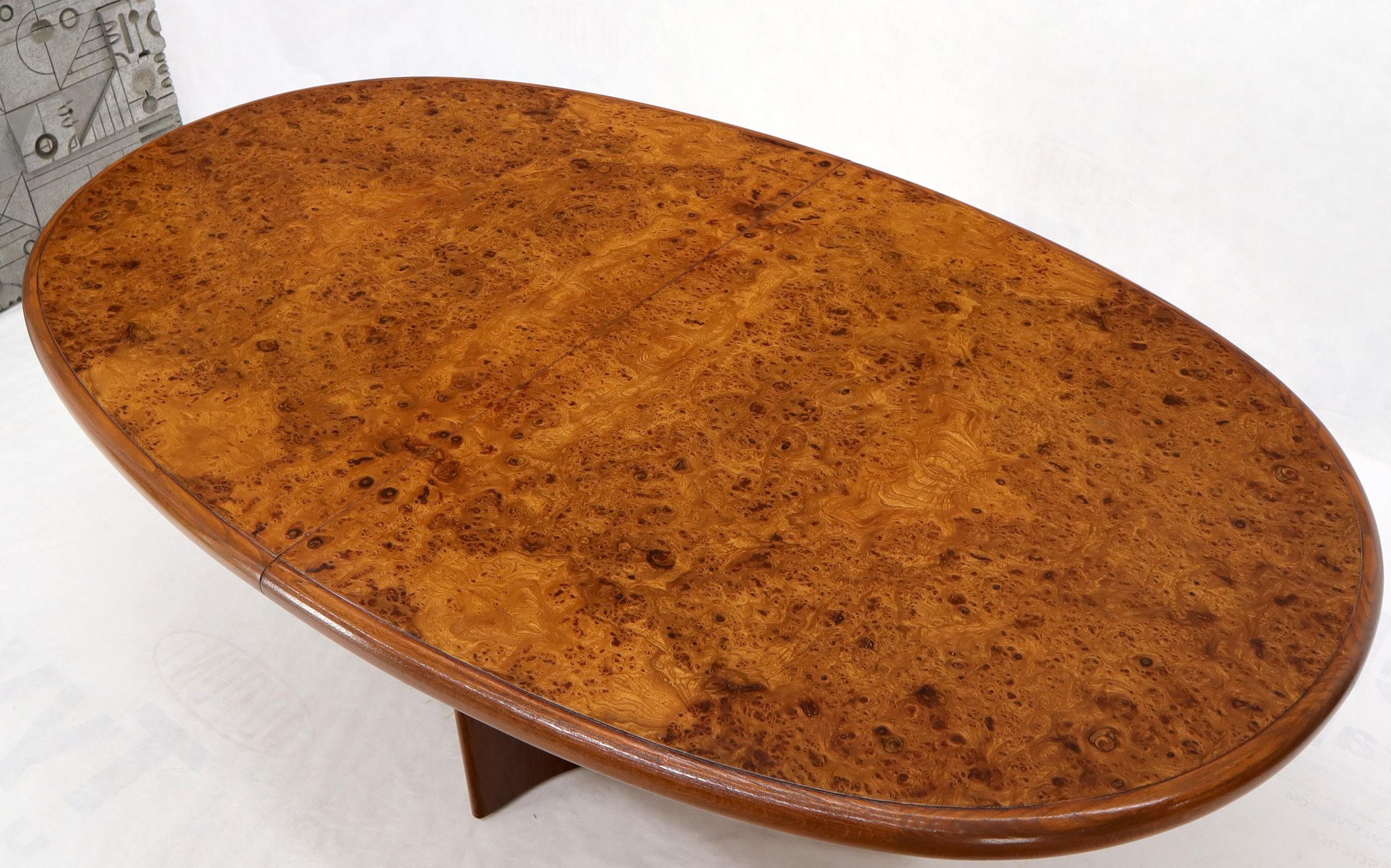 Vladimir Kagan Dimond Base Oval Burl Wood Top Dining Conference Table  4