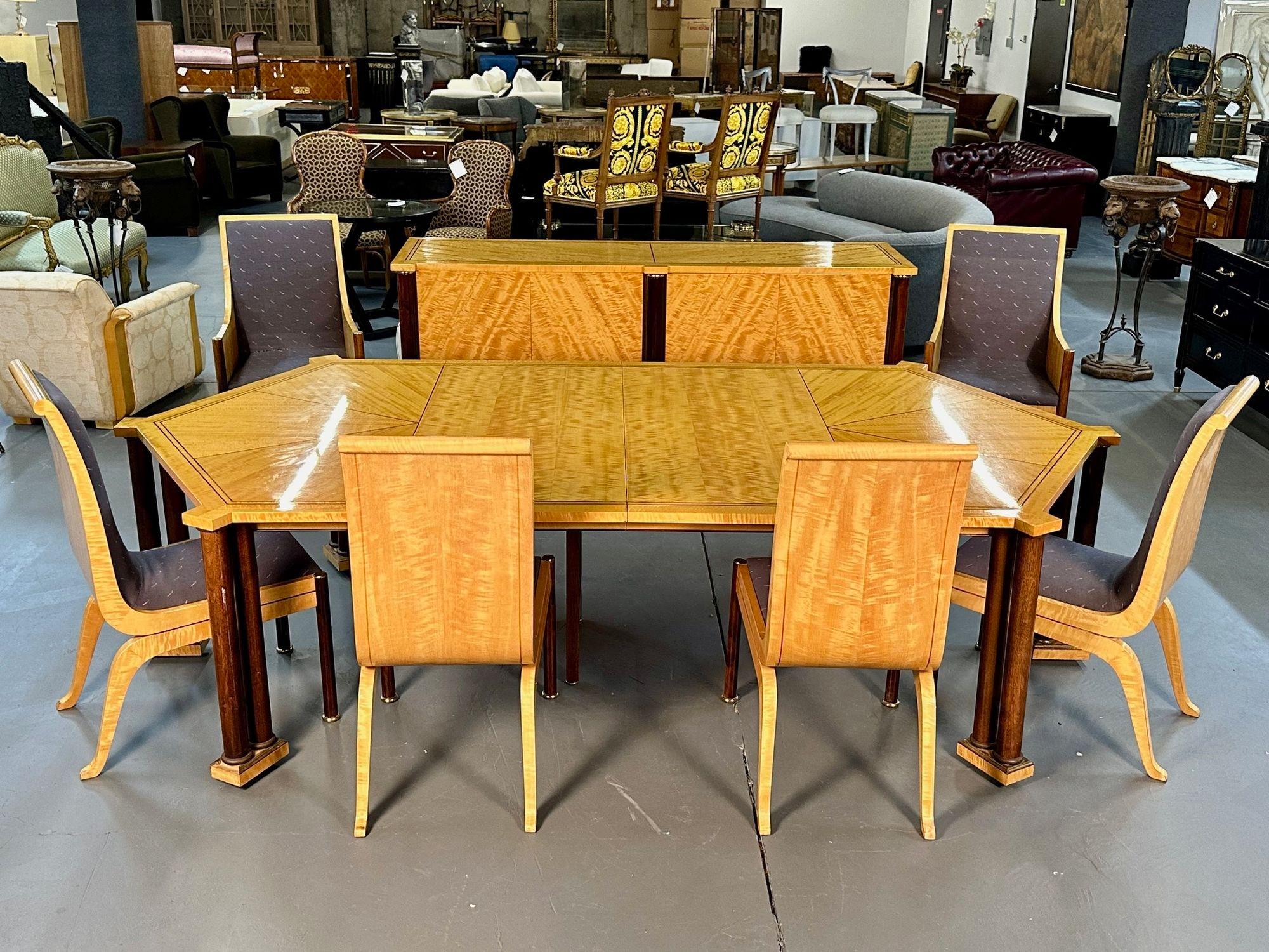 Vladimir Kagan Esszimmer-Set, Tisch, Stühle, Sideboard, Etikett, Copeland (amerikanisch) im Angebot