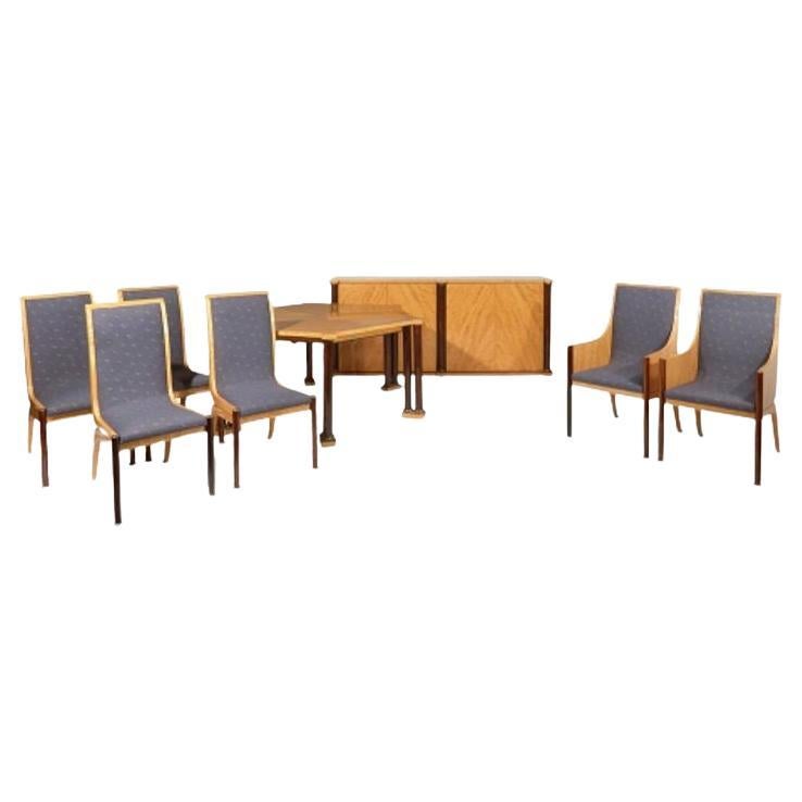 Ensemble de salle à manger Vladimir Kagan, table, chaises, buffet, étiqueté Copeland