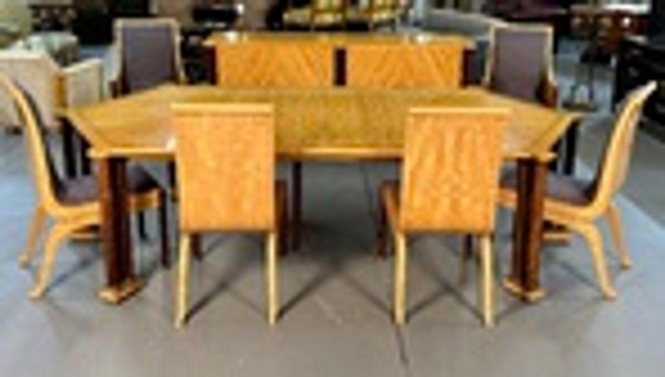 Vladimir Kagan, Mesa de comedor moderna de mediados de siglo, Arce, Lacado, EE.UU., Década de 1980 en venta 4
