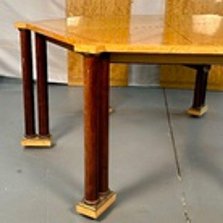 Brass Vladimir Kagan, Mid-Century Modern Dining Table, Maple, Lacquer, USA, 1980s For Sale