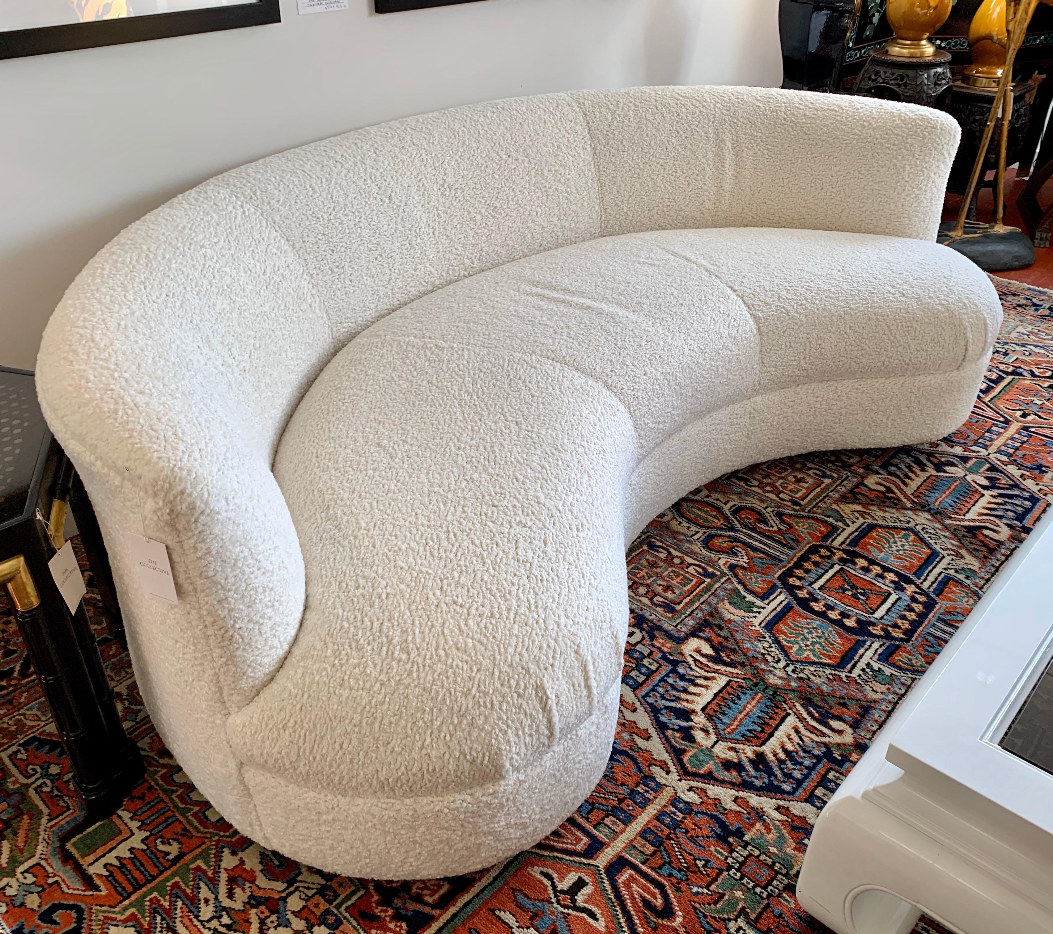 Mid-Century Modern Vladimir Kagan Directional Cloud Serpentine Sofa Freshly Upholstered in Kravet