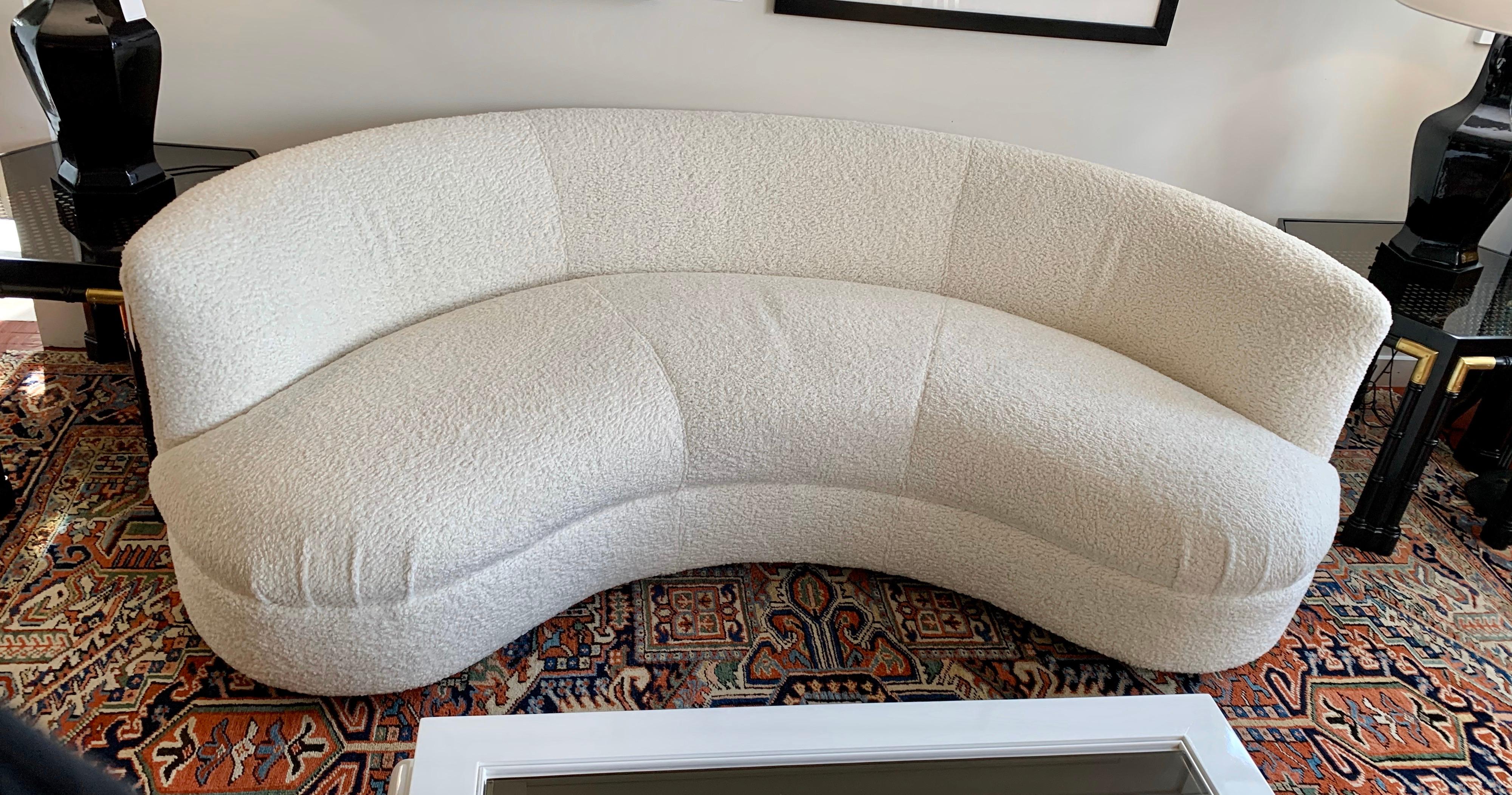 Fabric Vladimir Kagan Directional Cloud Serpentine Sofa Freshly Upholstered in Kravet