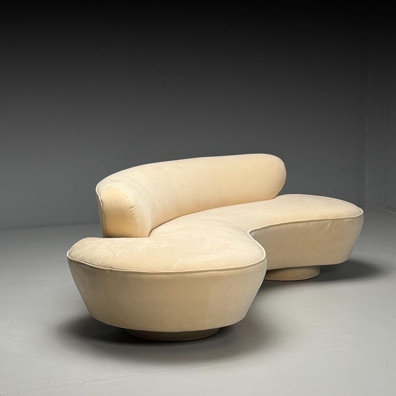 Vladimir Kagan, Directional, Mid-Century Modern, Serpentin Cloud Sofa, Samt (amerikanisch) im Angebot