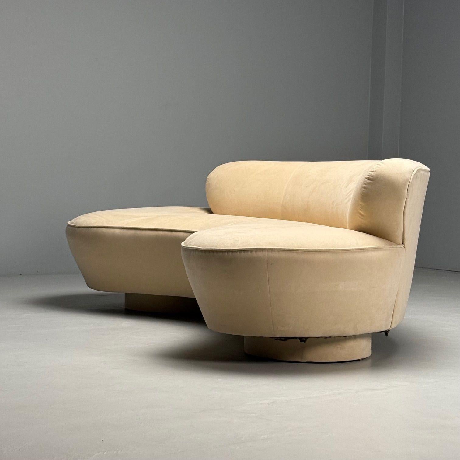 Vladimir Kagan, Directional, Mid-Century Modern, Serpentin Cloud Sofa, Samt (Ende des 20. Jahrhunderts) im Angebot