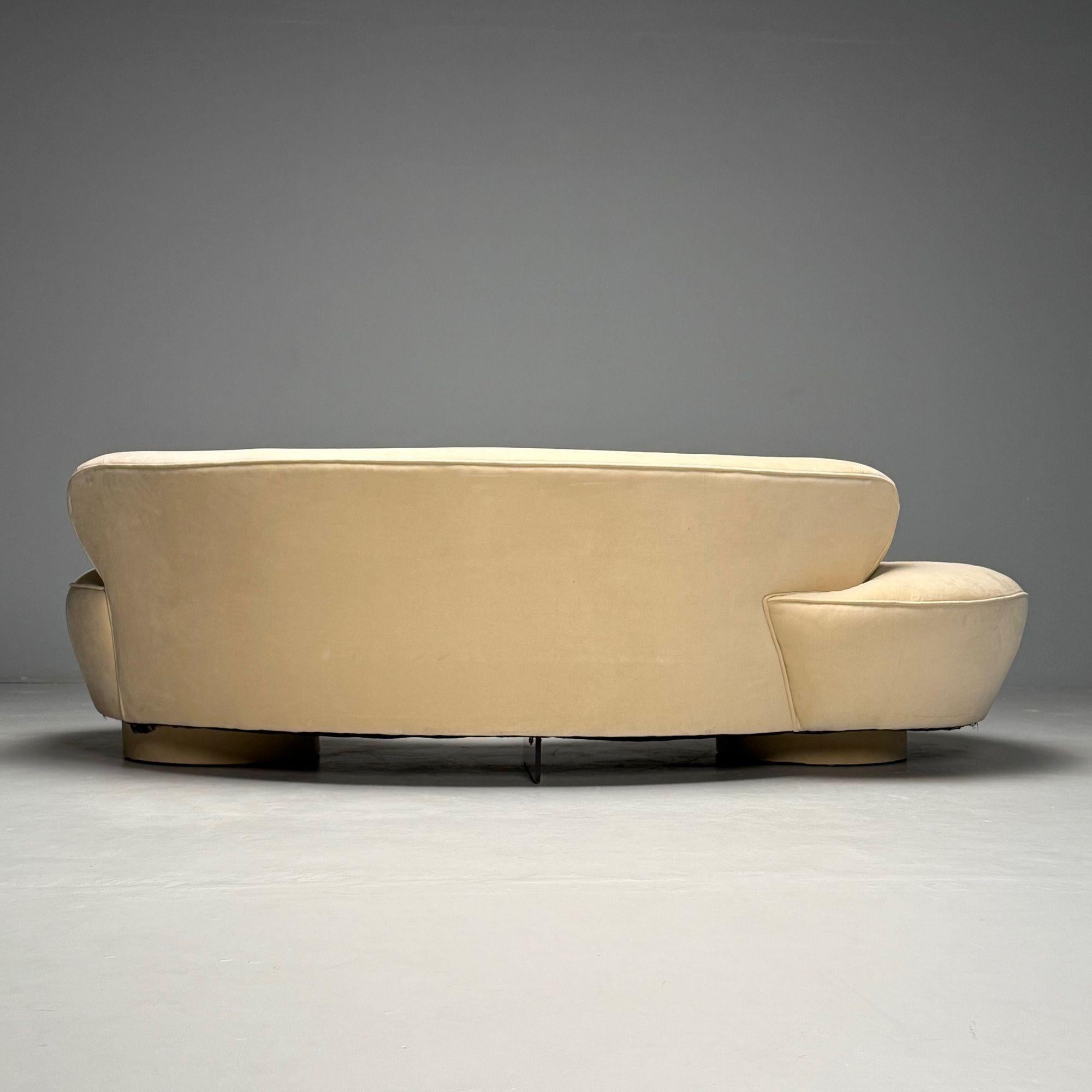 Vladimir Kagan, Directional, Mid-Century Modern, Serpentin Cloud Sofa, Samt im Angebot 1
