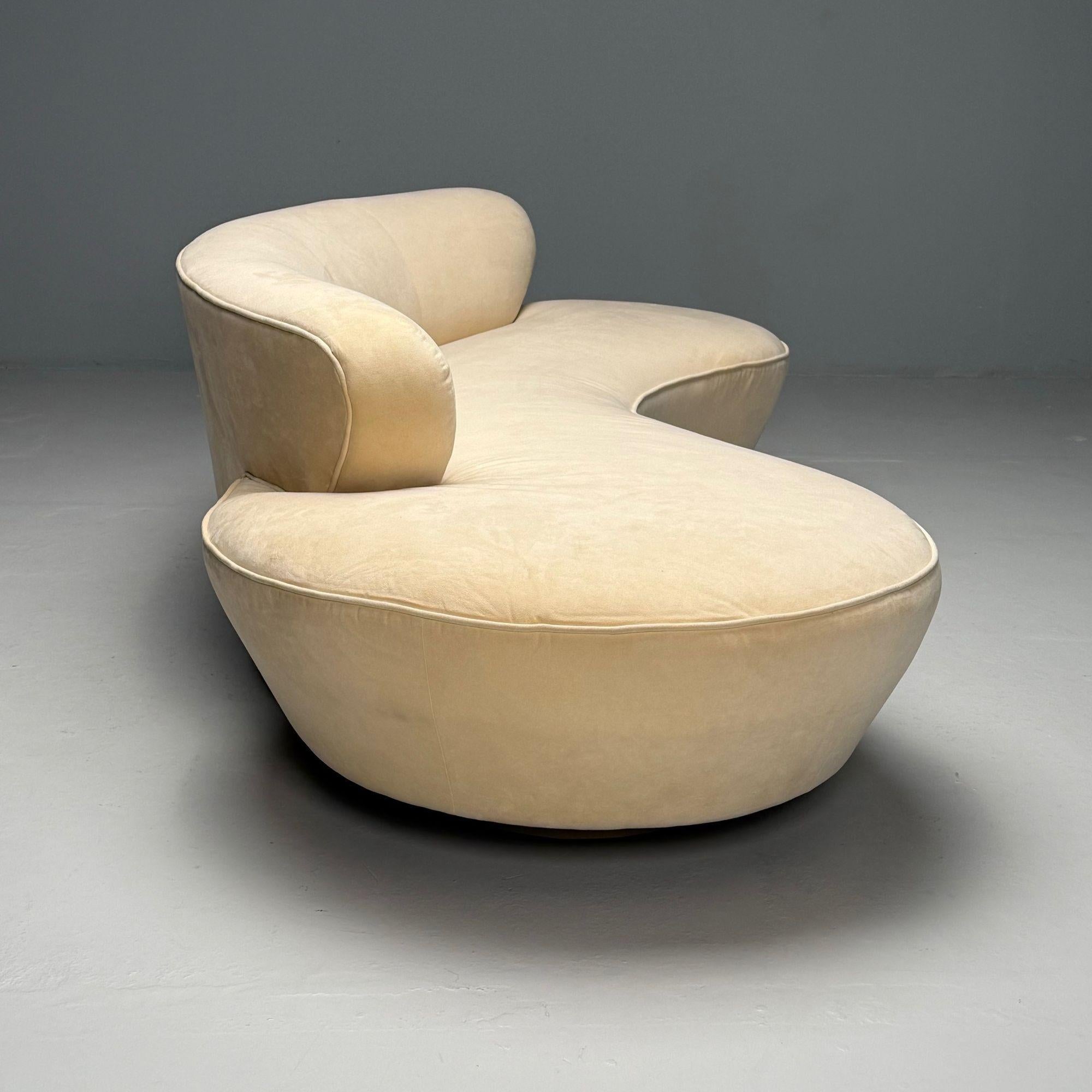 Vladimir Kagan, Directional, Mid-Century Modern, Serpentin Cloud Sofa, Samt im Angebot 2