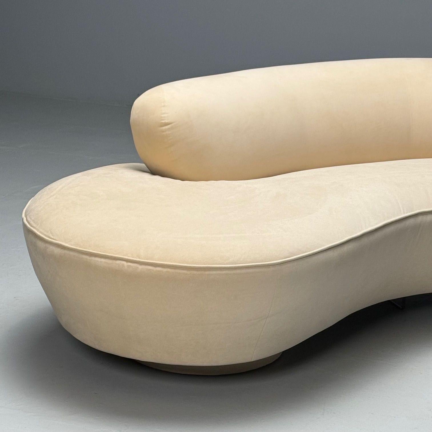 Vladimir Kagan, Directional, Mid-Century Modern, Serpentin Cloud Sofa, Samt im Angebot 3