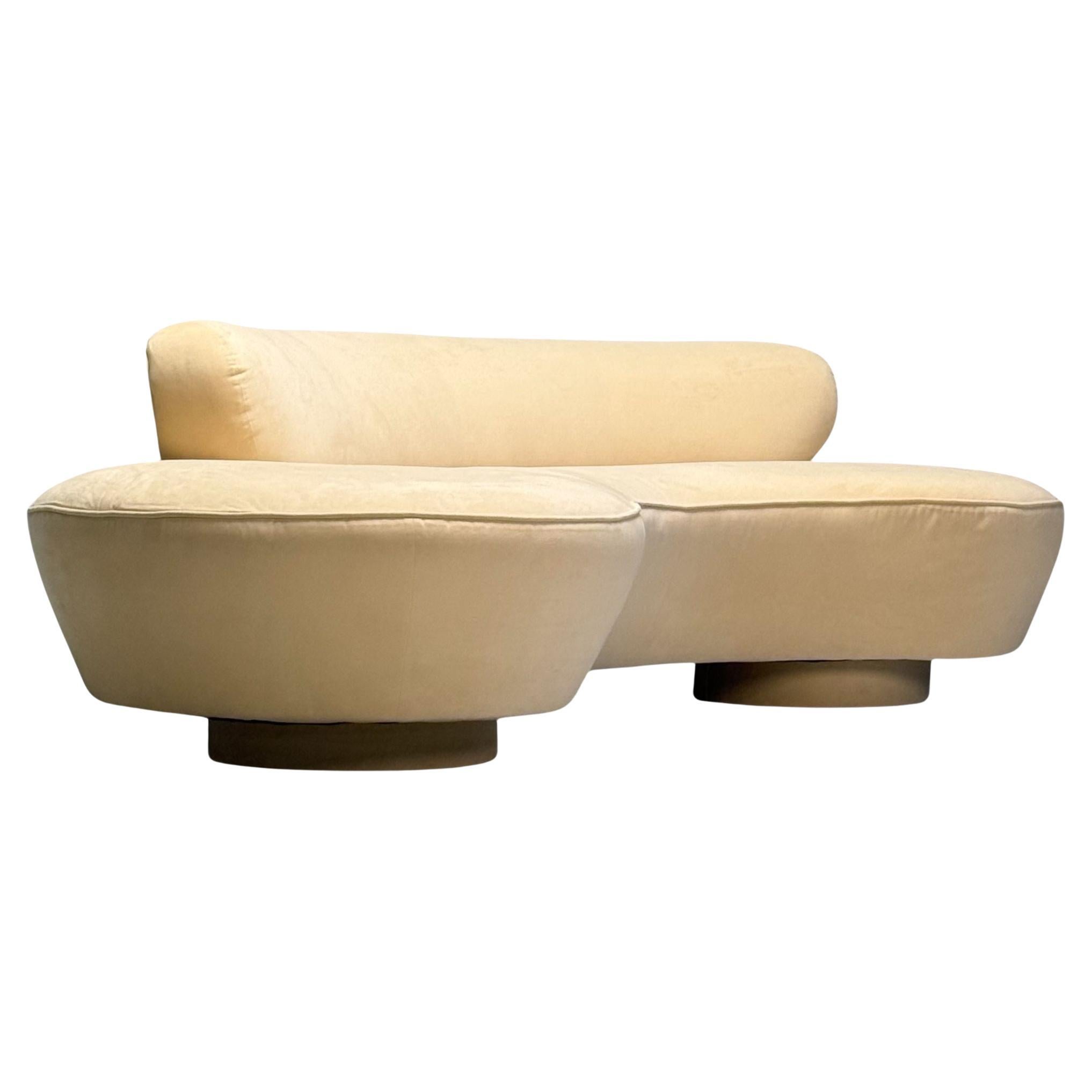 Vladimir Kagan, Directional, Mid-Century Modern, canapé nuage serpentin, velours