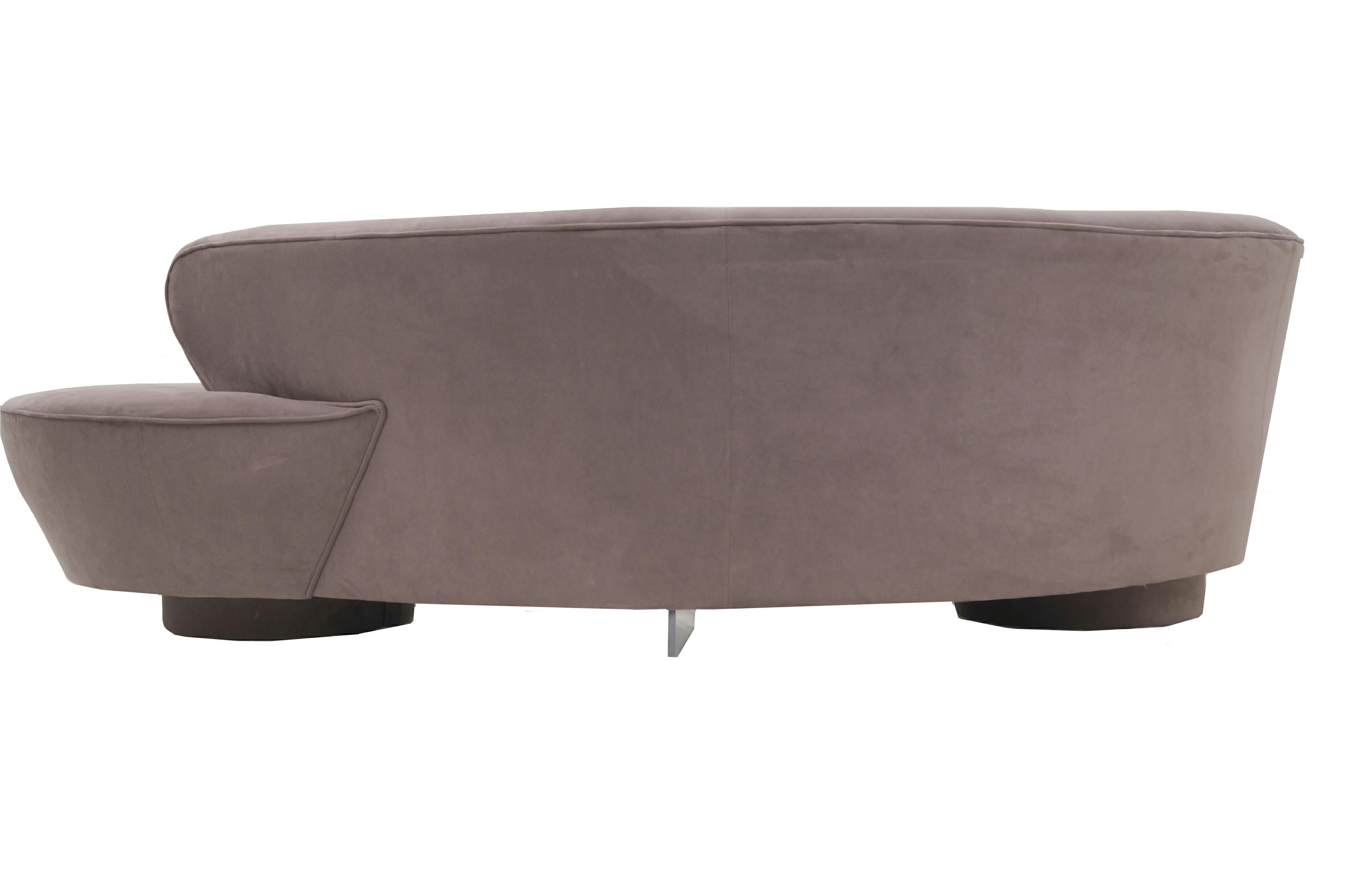 Other Vladimir Kagan Directional Serpentine Brown Sofa