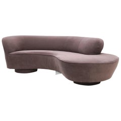 Vladimir Kagan Directional Serpentine Sofa Braun