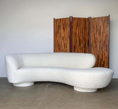 Vladimir Kagan Directional Serpentine Cloud Sofa in Ivory Boucle
