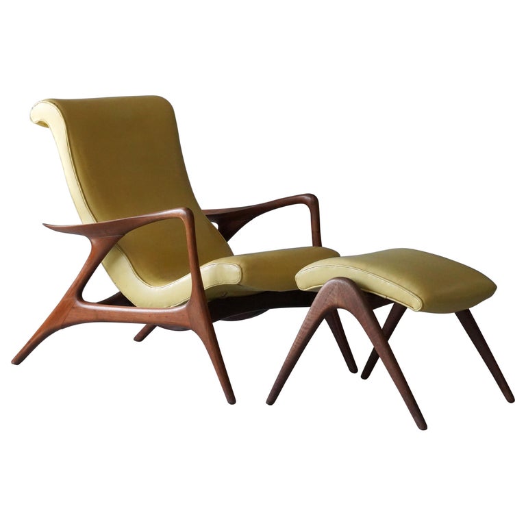 Vladimir Kagan, Early Contour Lounge Chair, Walnut, Yellow Leather, Studio, 1953