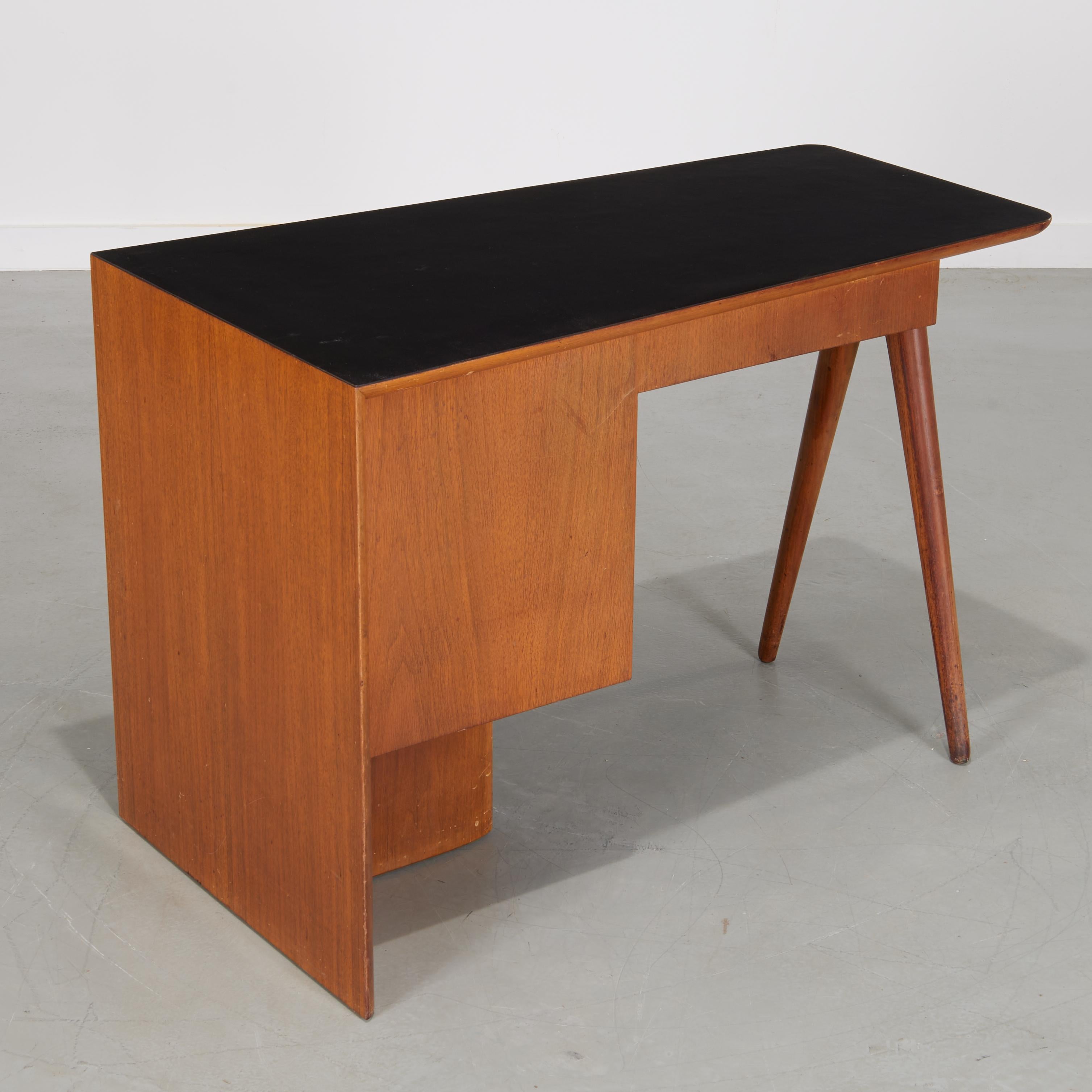 Vladimir Kagan, Early Custom Sculptural Walnut Desk In Good Condition For Sale In Brooklyn, NY