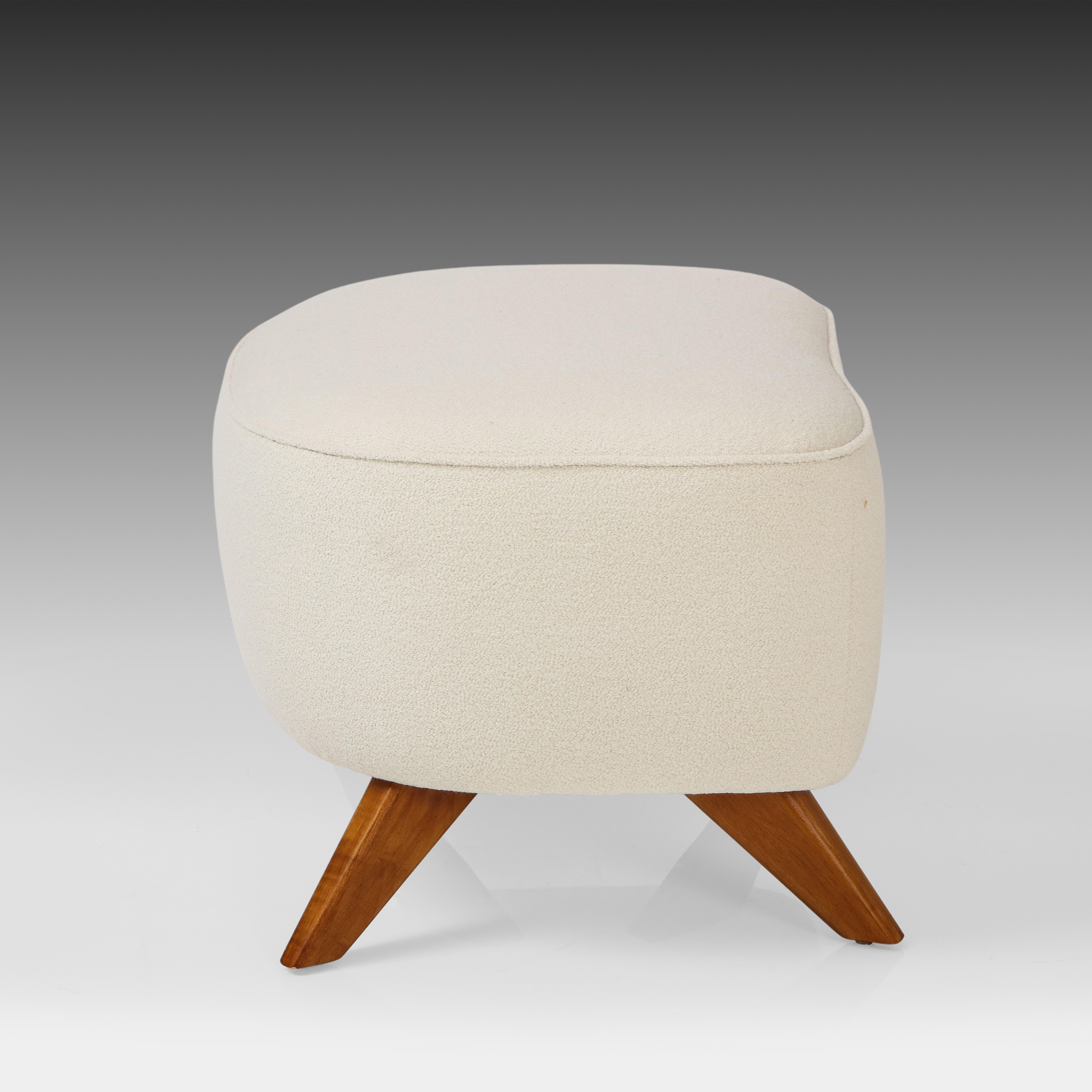 Vladimir Kagan Early Rare High Back Barrel Lounge Chair and Ottoman, USA, 1950s 5