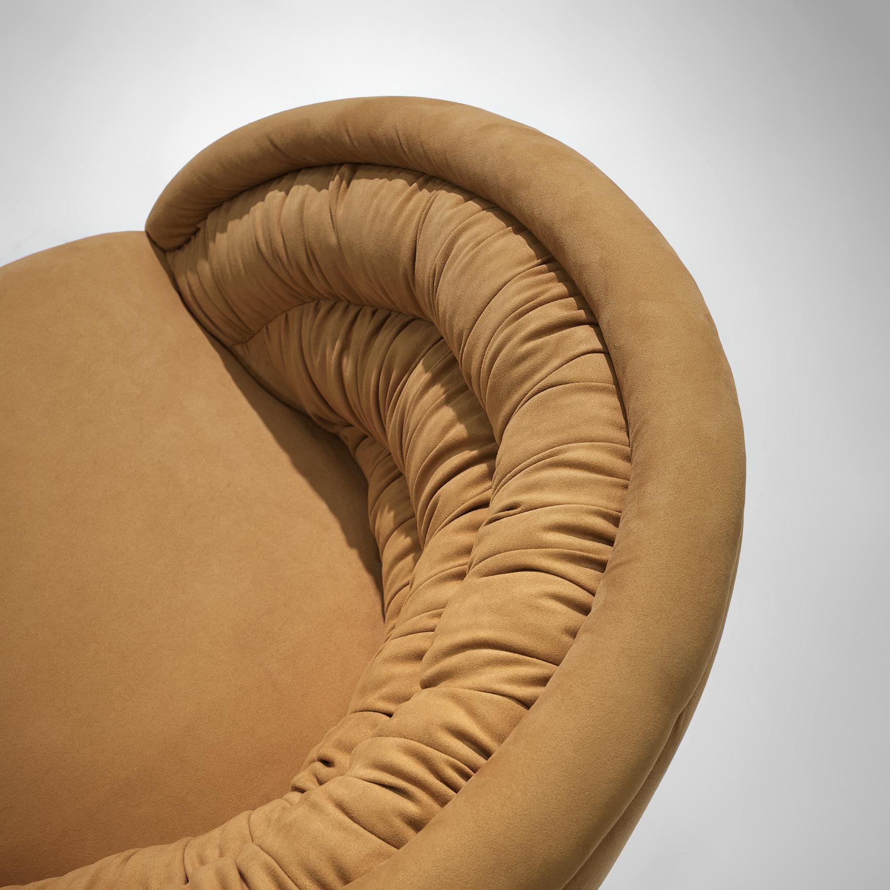 Post-Modern Vladimir Kagan 'Ellipse' Lounge Chair in Beige Upholstery For Sale