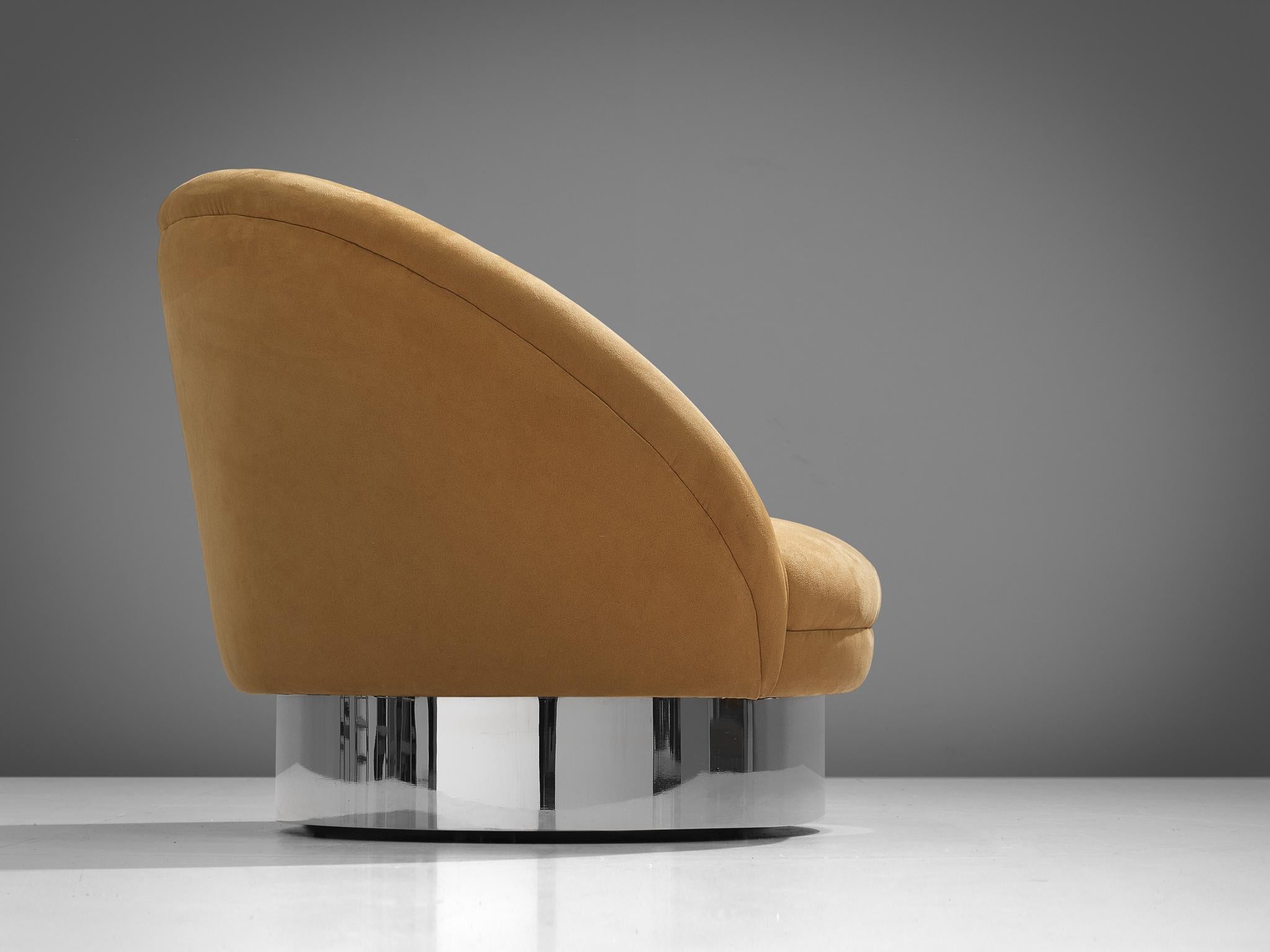 Vladimir Kagan 'Ellipse' Lounge Chair in Beige Upholstery In Good Condition For Sale In Waalwijk, NL