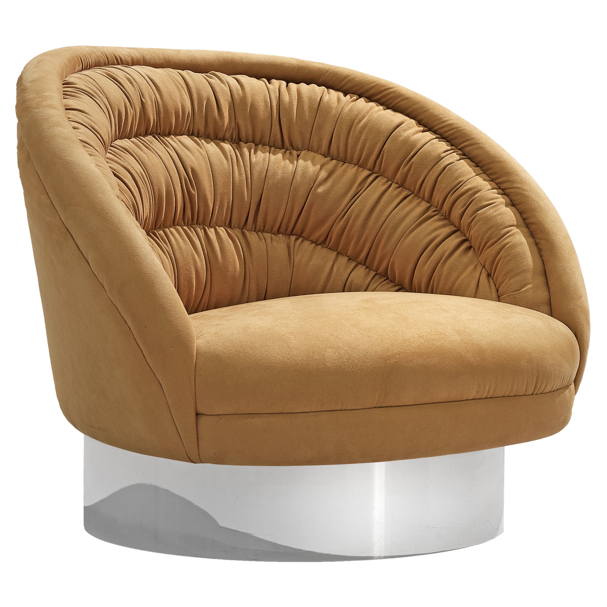 Vladimir Kagan 'Ellipse' Lounge Chair in Beige Upholstery For Sale