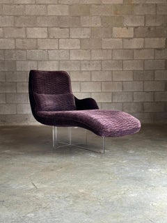 Chaise longue Vladimir Kagan "Erica" con base de lucita