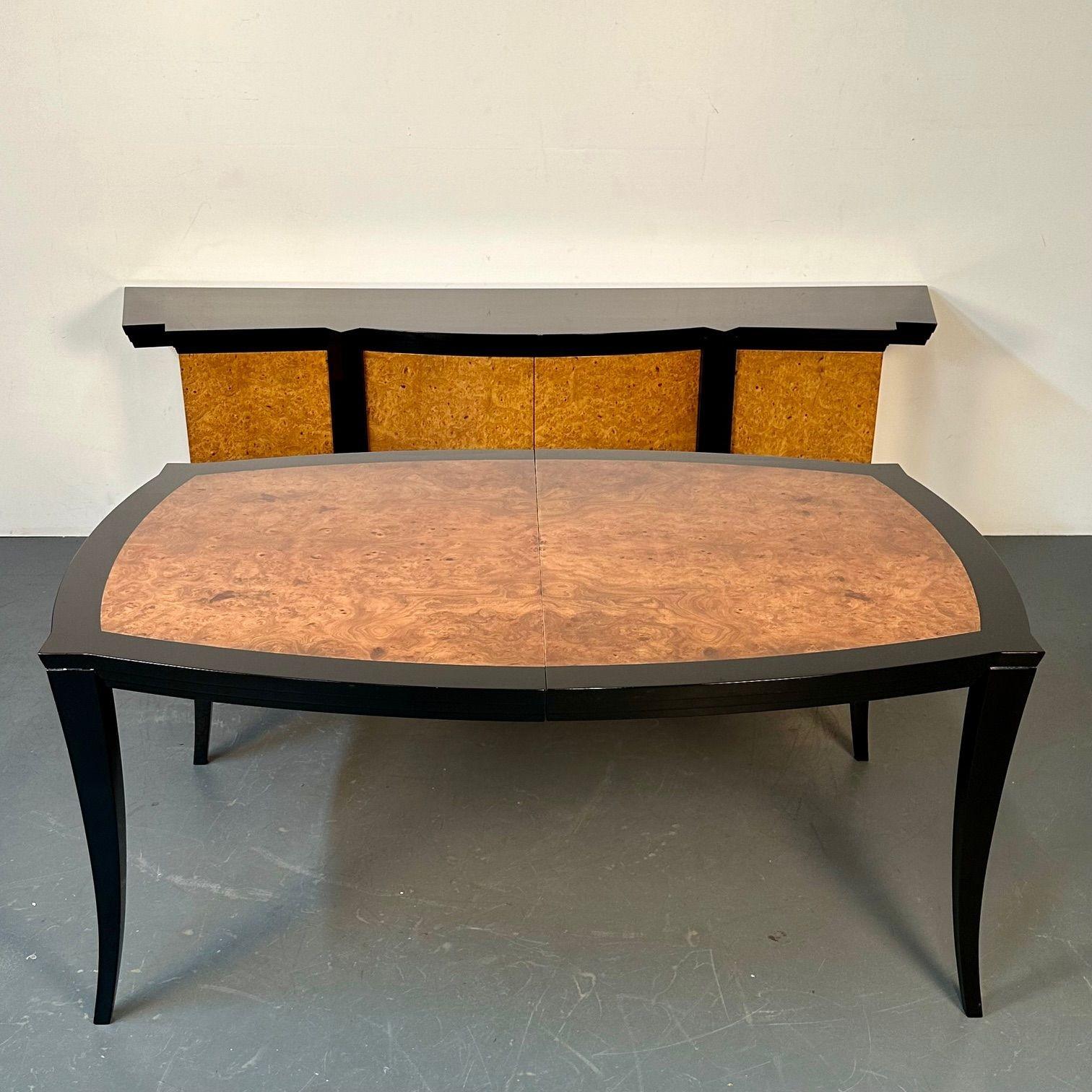 American Vladimir Kagan, Mid-Century Modern, Eva Dining Room Set, Maple, Black Lacquer For Sale