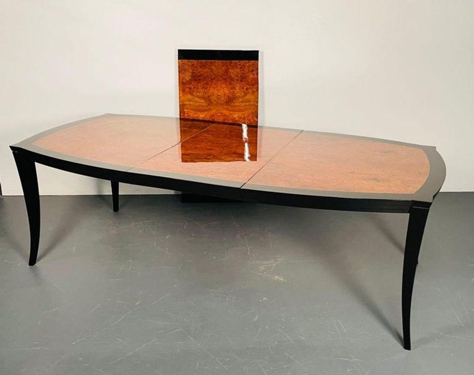 Late 20th Century Vladimir Kagan, Mid-Century Modern, Eva Dining Room Set, Maple, Black Lacquer For Sale