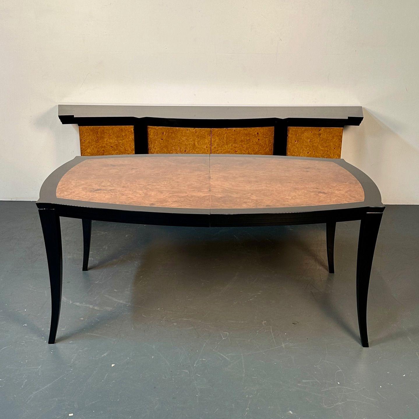 Vladimir Kagan, Mid-Century Modern, Eva Dining Room Set, Maple, Black Lacquer For Sale 1