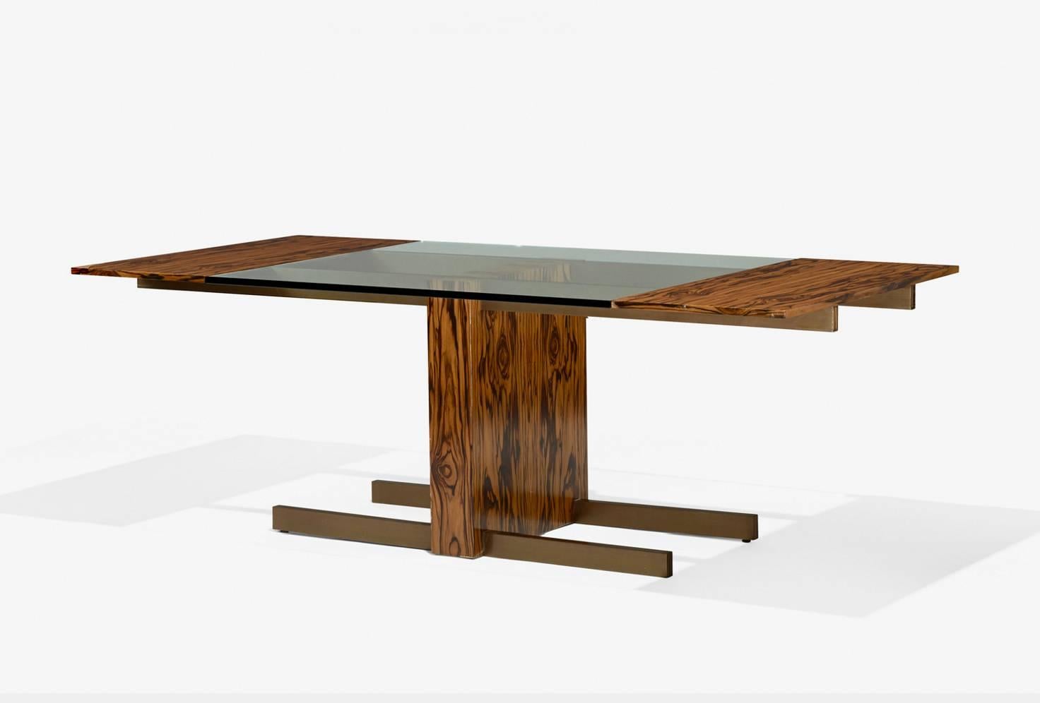 Mid-Century Modern Vladimir Kagan Exotic Bacote Wood Dining Table For Sale