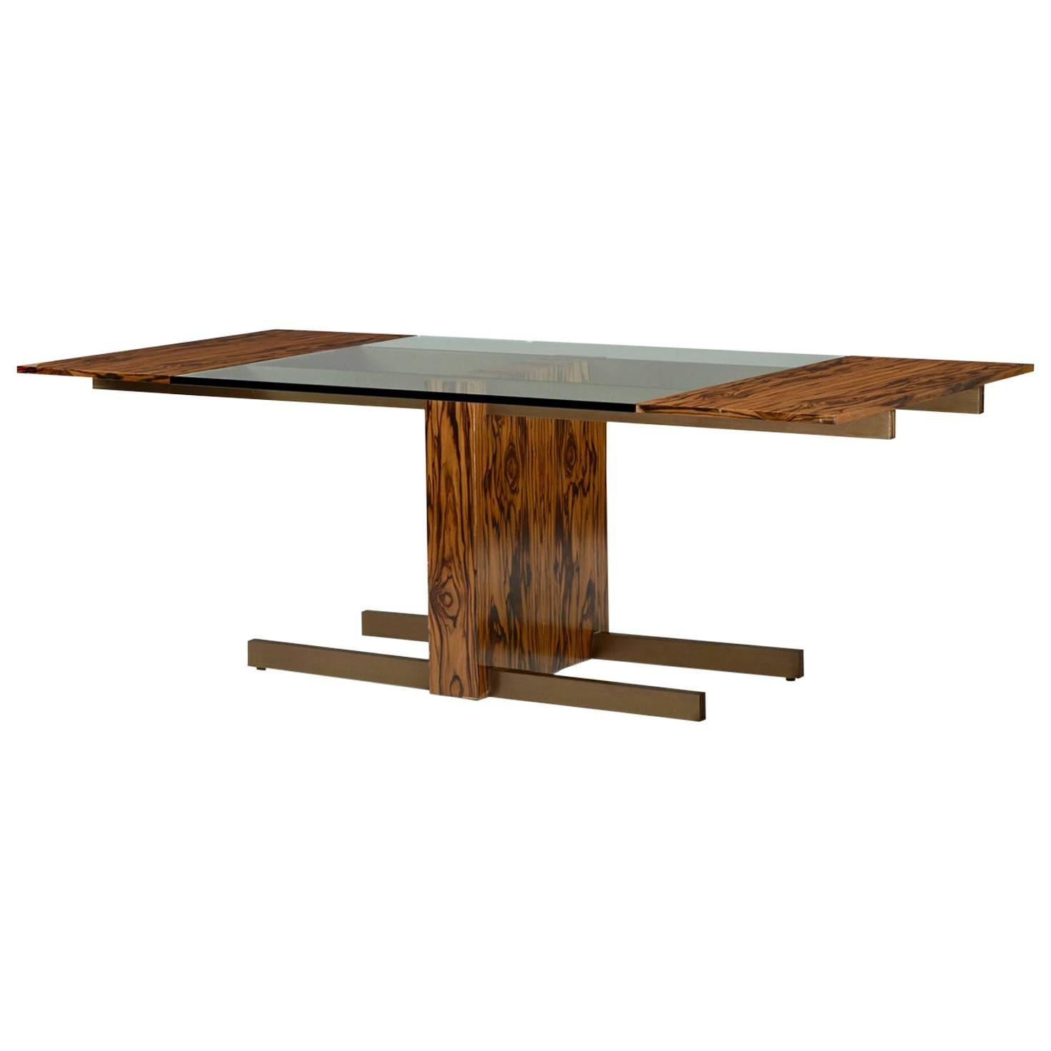 Vladimir Kagan Exotic Bacote Wood Dining Table For Sale