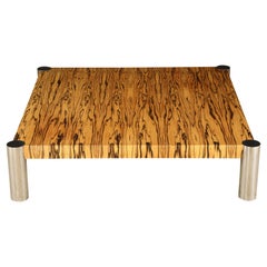 Vladimir Kagan Exotic Rosewood and Chrome Coffee Table, circa 1970s