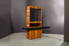 Vladimir Kagan Exotic Wood Illuminated Sideboard Bar Cabinet, c 1970s, Signed