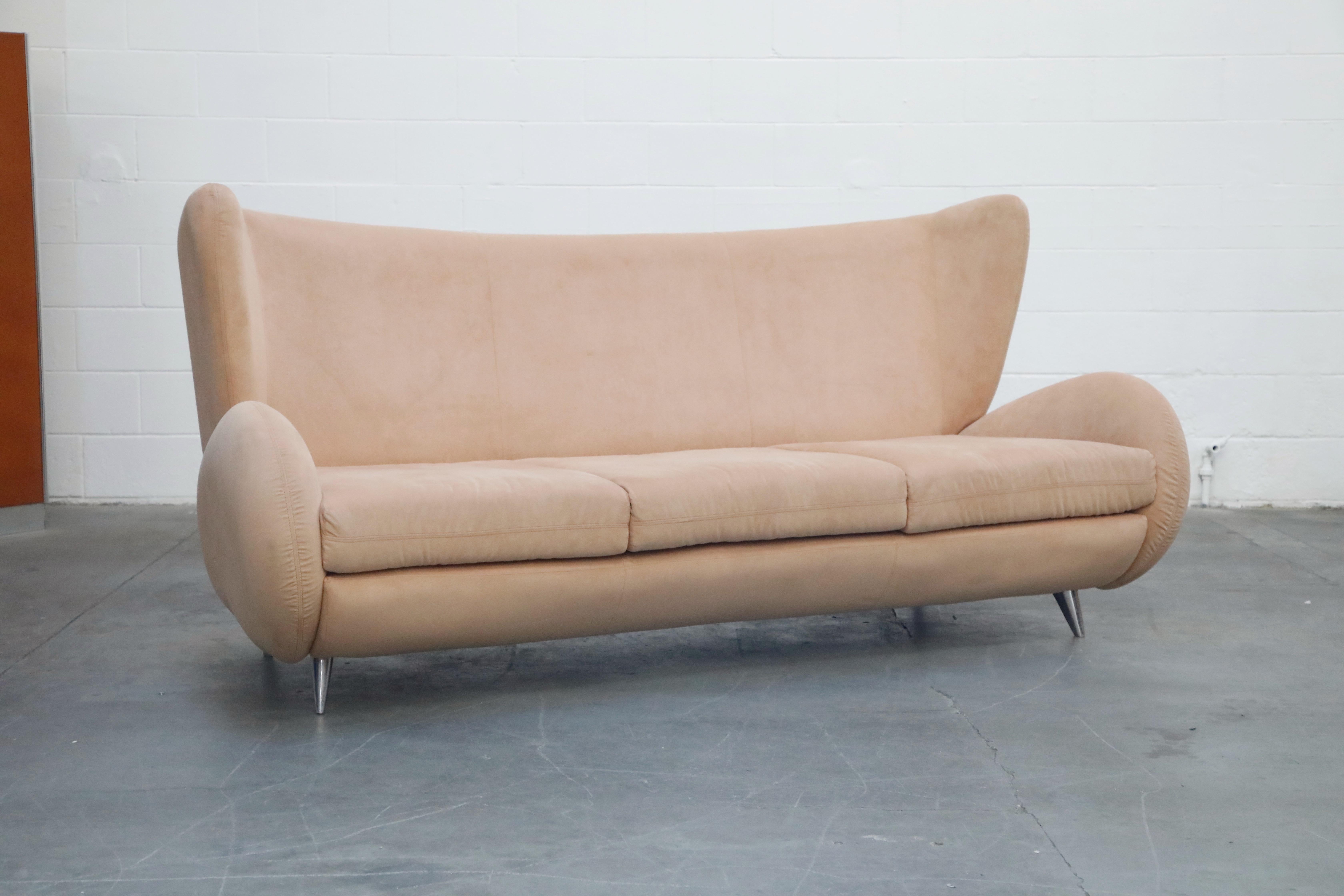 Post-Modern Vladimir Kagan for American Leather 'Fiftyish' Wingback Sofa, Signed