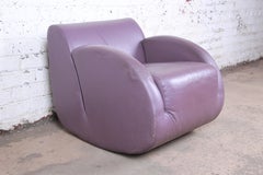 Vladimir Kagan for American Leather "Rock Star" Modern Leather Rocking Chair