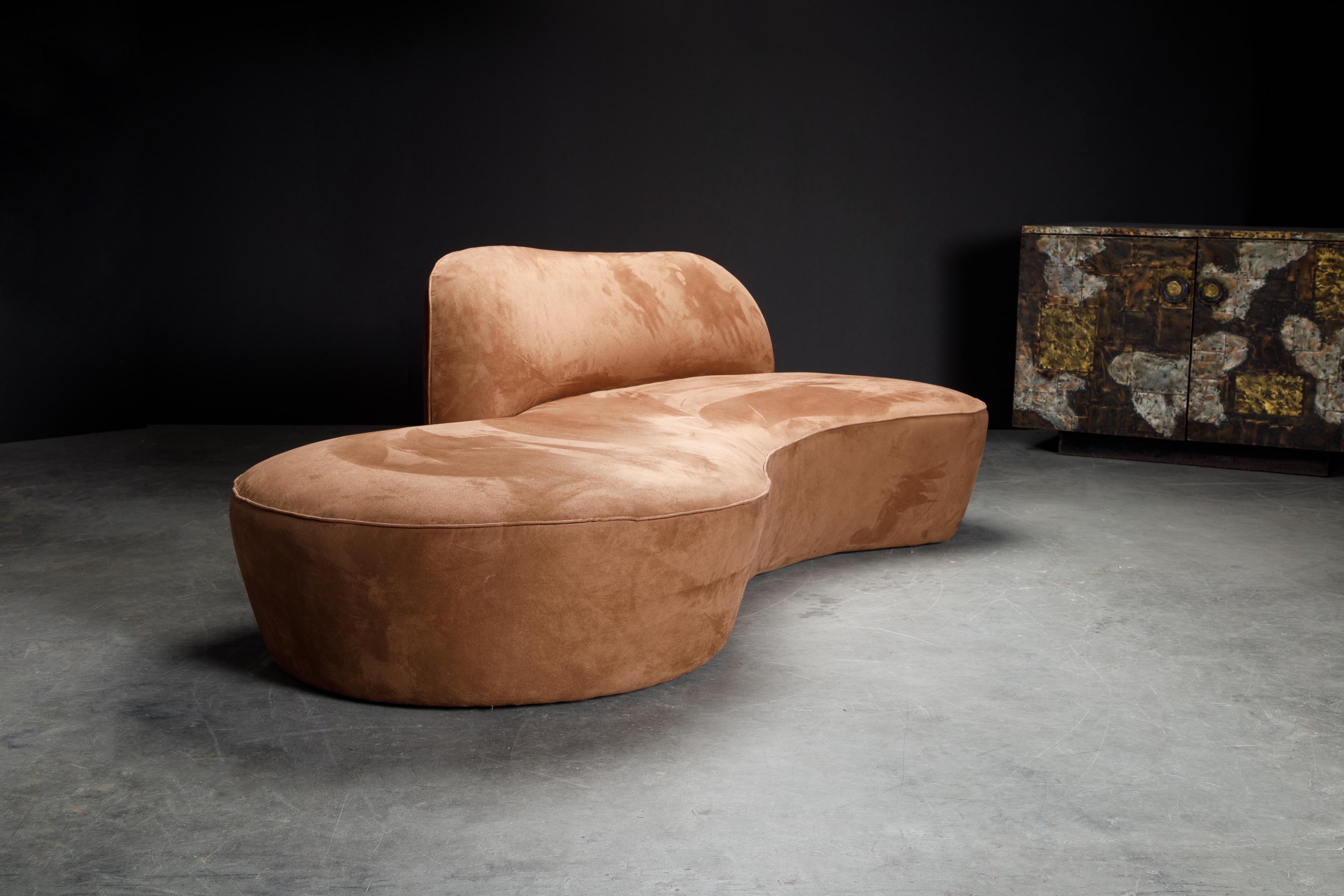Modern Vladimir Kagan for American Leather 'Zoe' Sofa in Alcantara, Signed